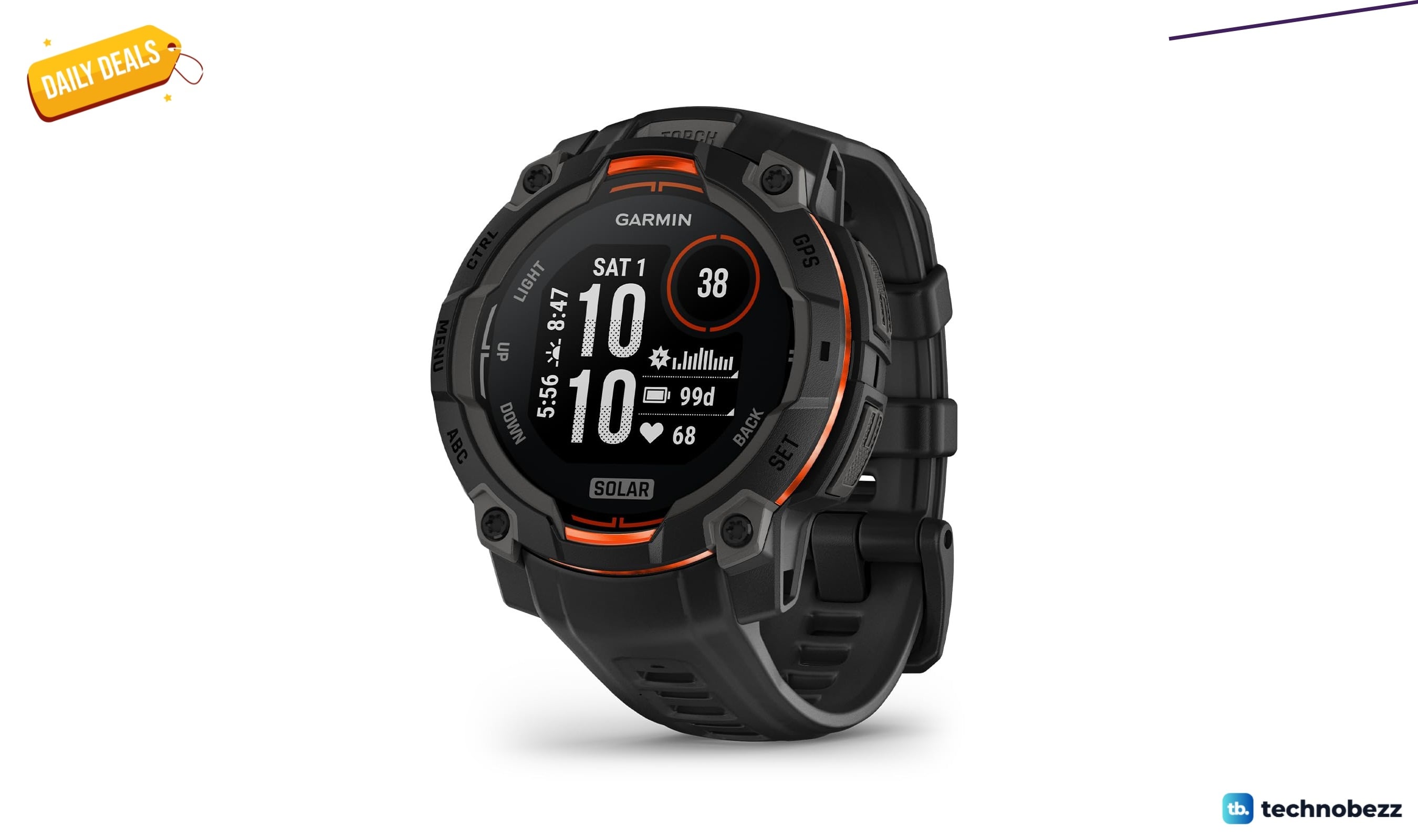 Garmin Instinct 3 Solar Rugged Smartwatch drops to $299.99 from $399.99