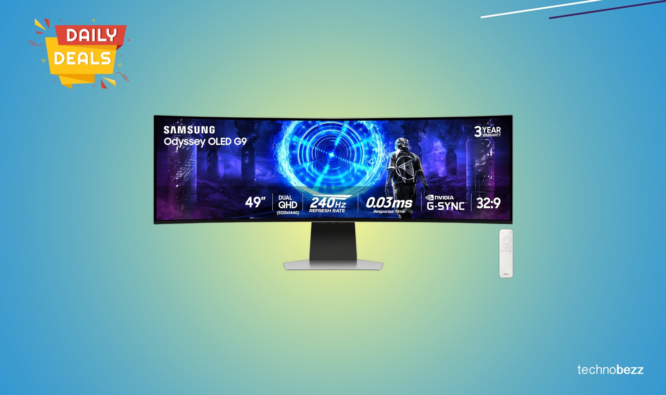 Samsung Odyssey G9 QD-OLED gaming monitor drops to $1149.99