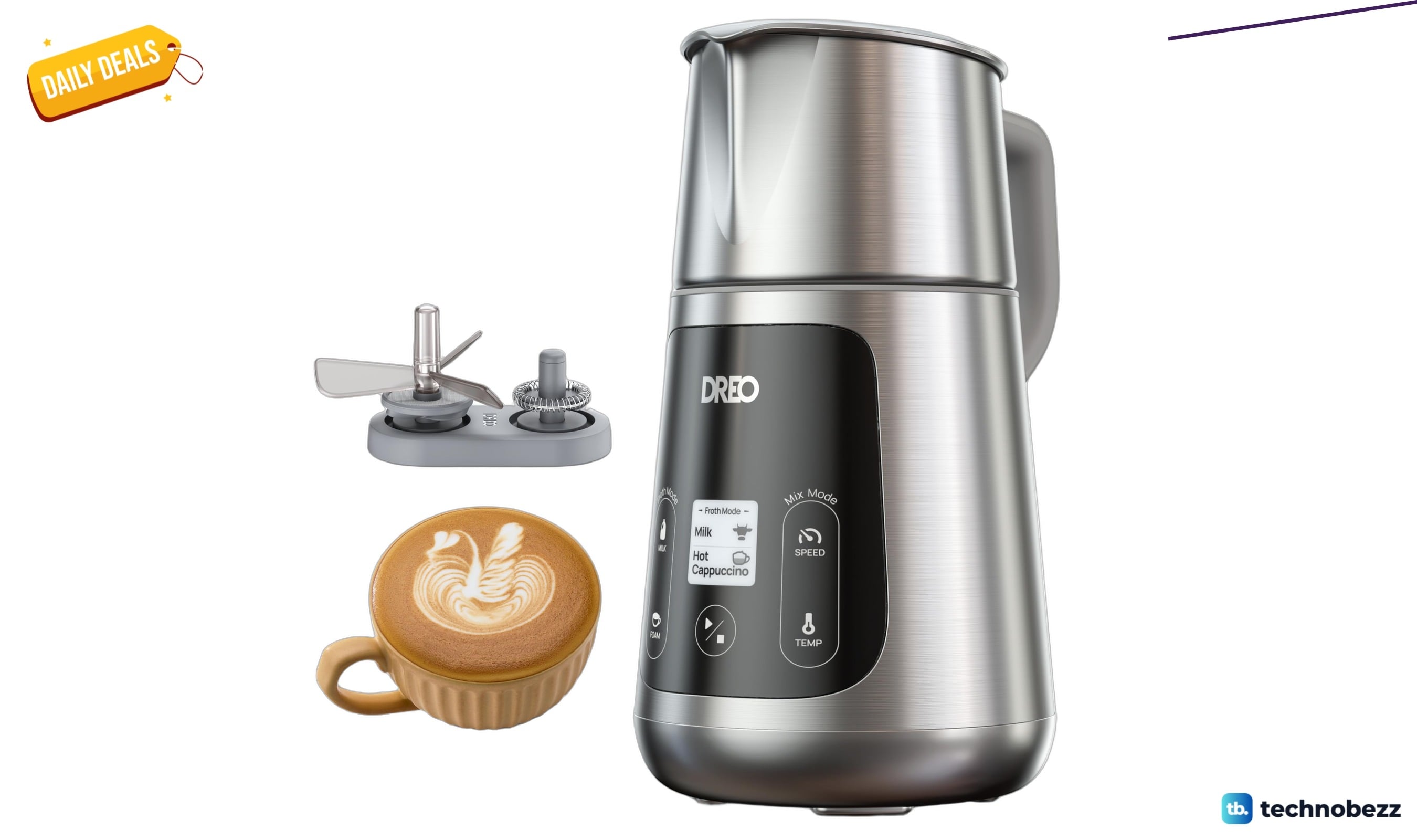 DREO Milk Frother All-in-1 Electric Foam Maker drops to $84.54 on Amazon