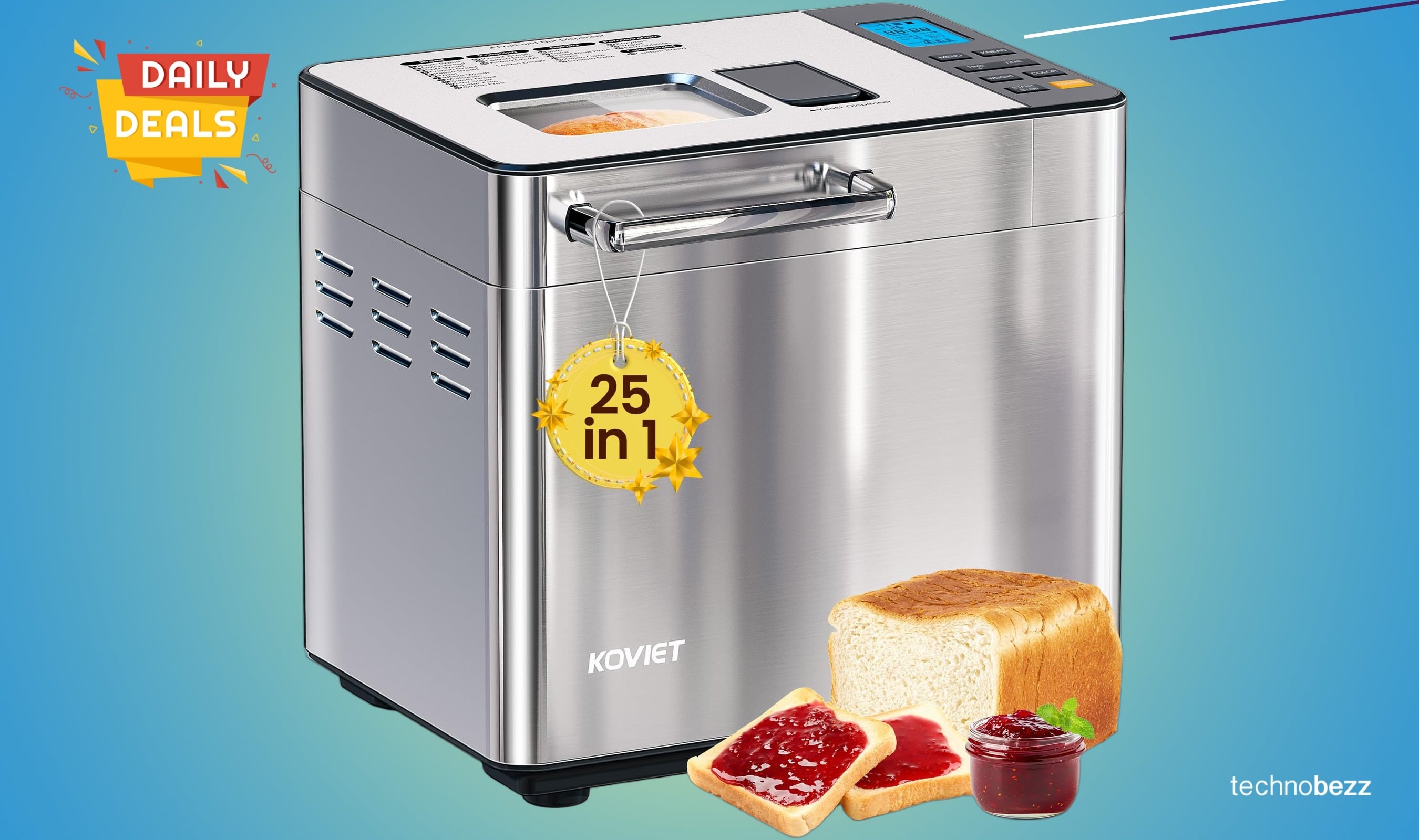 KOVIET 25-in-1 Bread Maker Machine falls to $127.48 on Amazon
