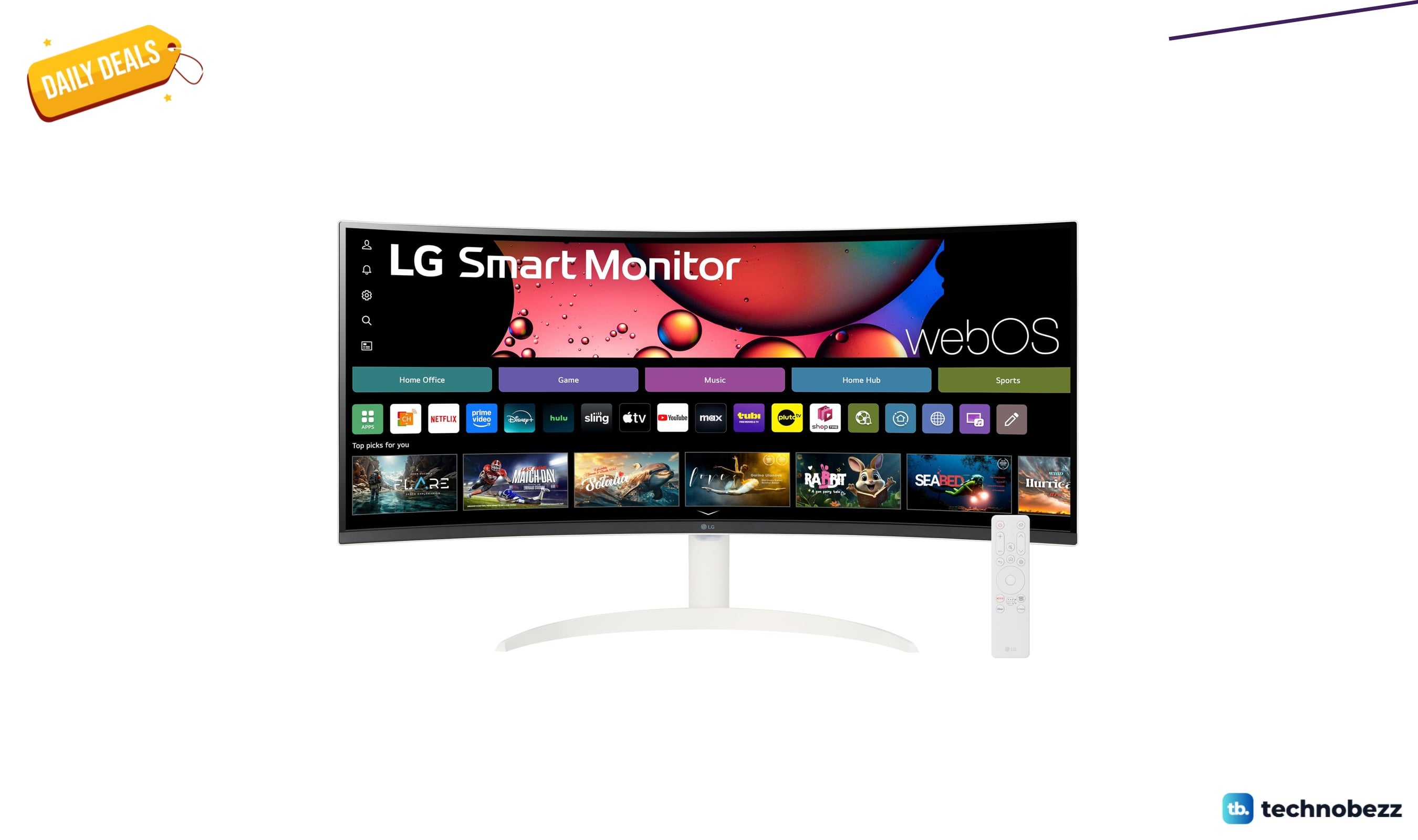 LG 34SR60QC-W QHD Curved Smart Monitor drops to $299.99 on Amazon