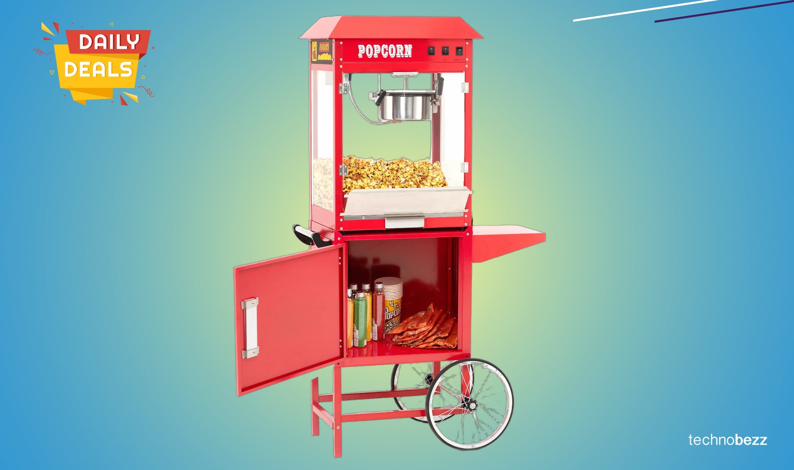Takywep Commercial Popcorn Machine Cart drops to $213.54 on Amazon