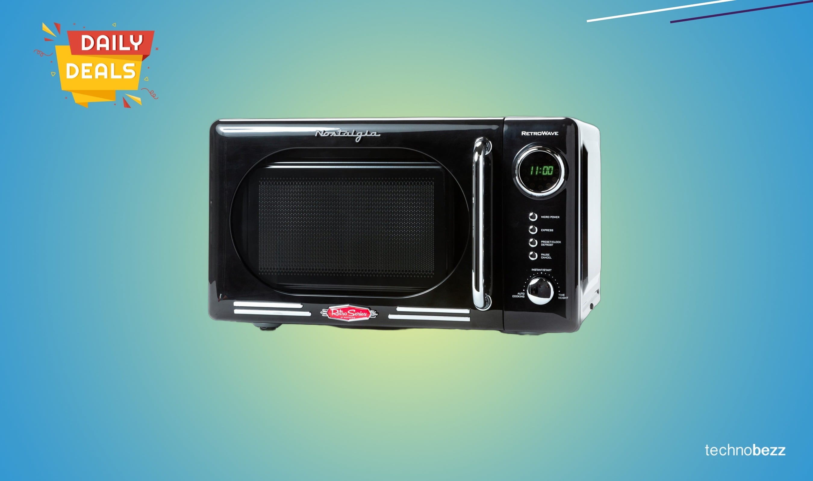 Nostalgia Retro Compact Countertop Microwave Oven drops to $75.59
