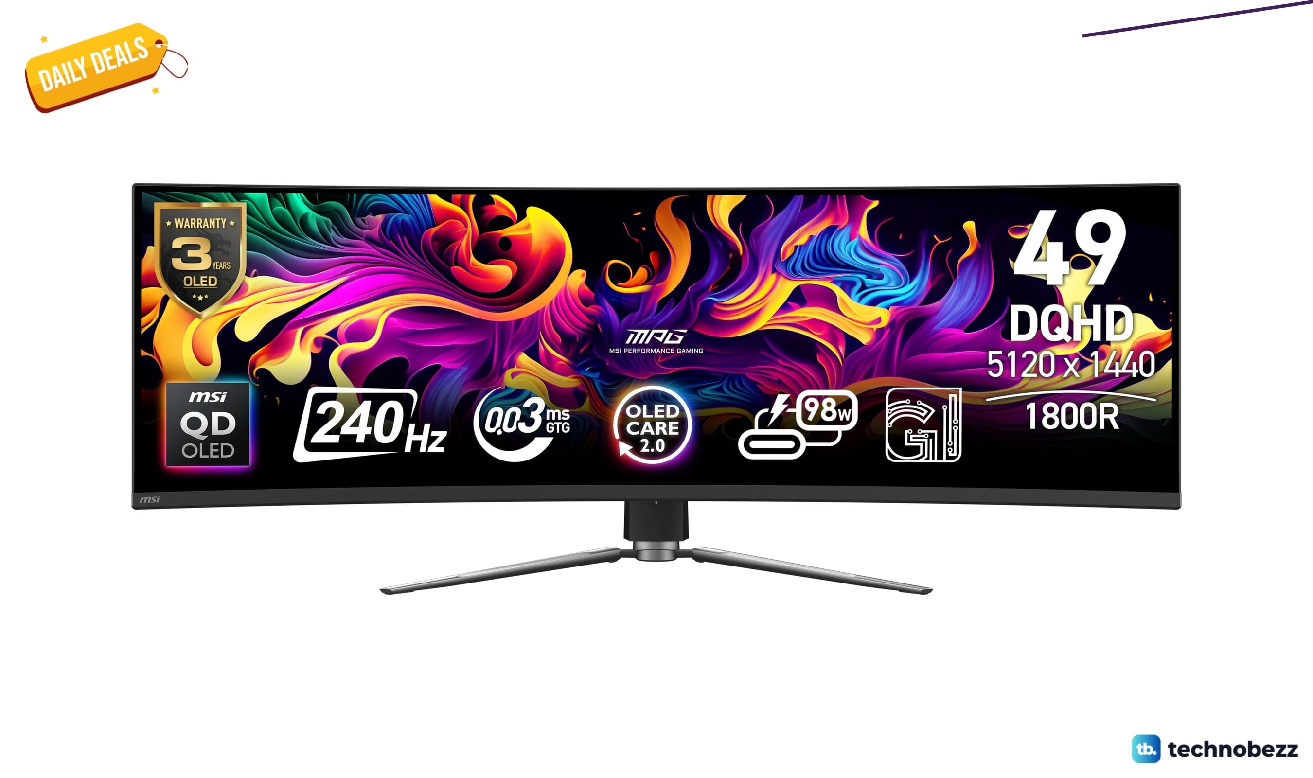 MSI MPG 491CQPX QD-OLED monitor drops to $962.95 on Amazon