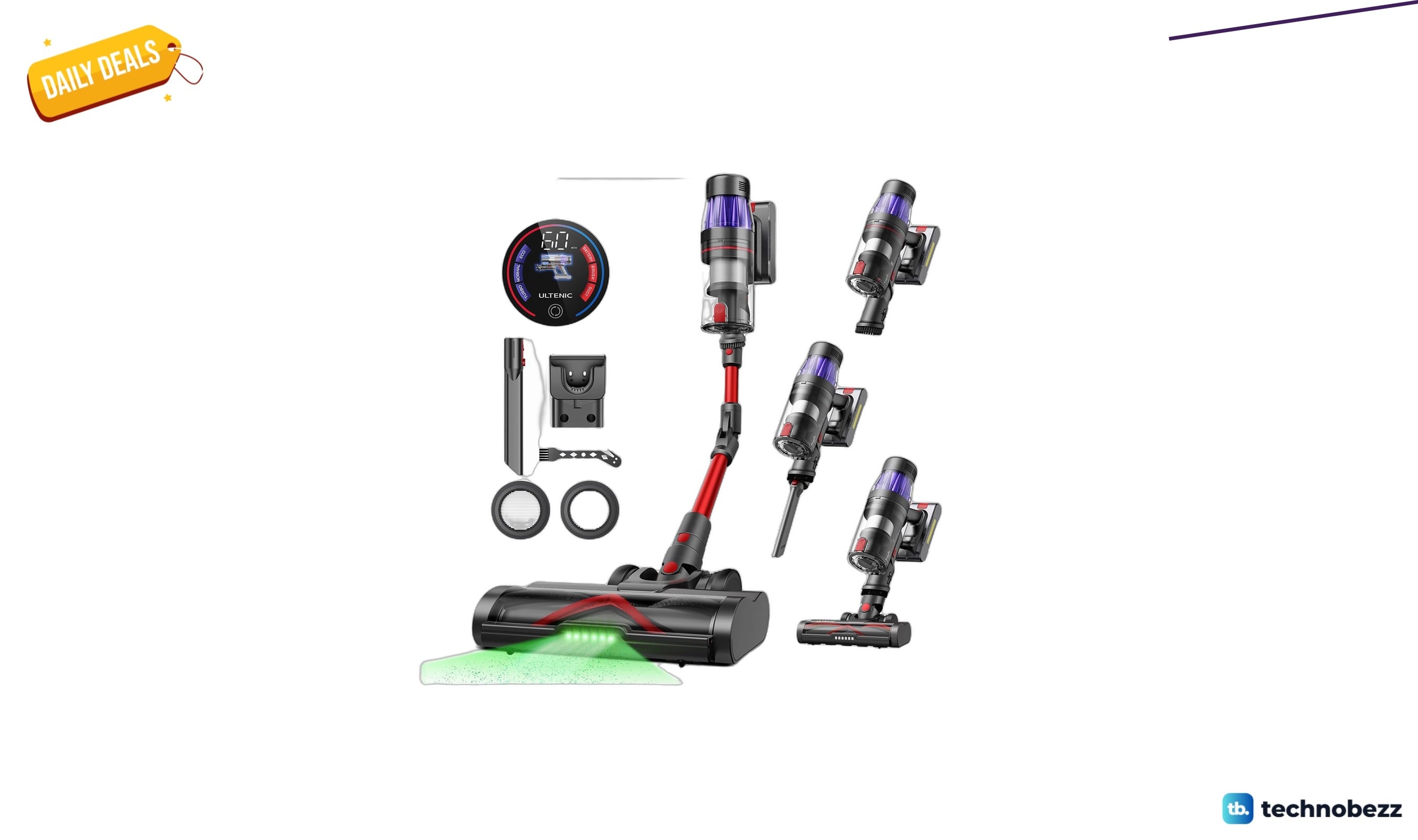 Ultenic Cordless Vacuum Cleaner with 55Kpa Suction Drops to $129.98 on Amazon