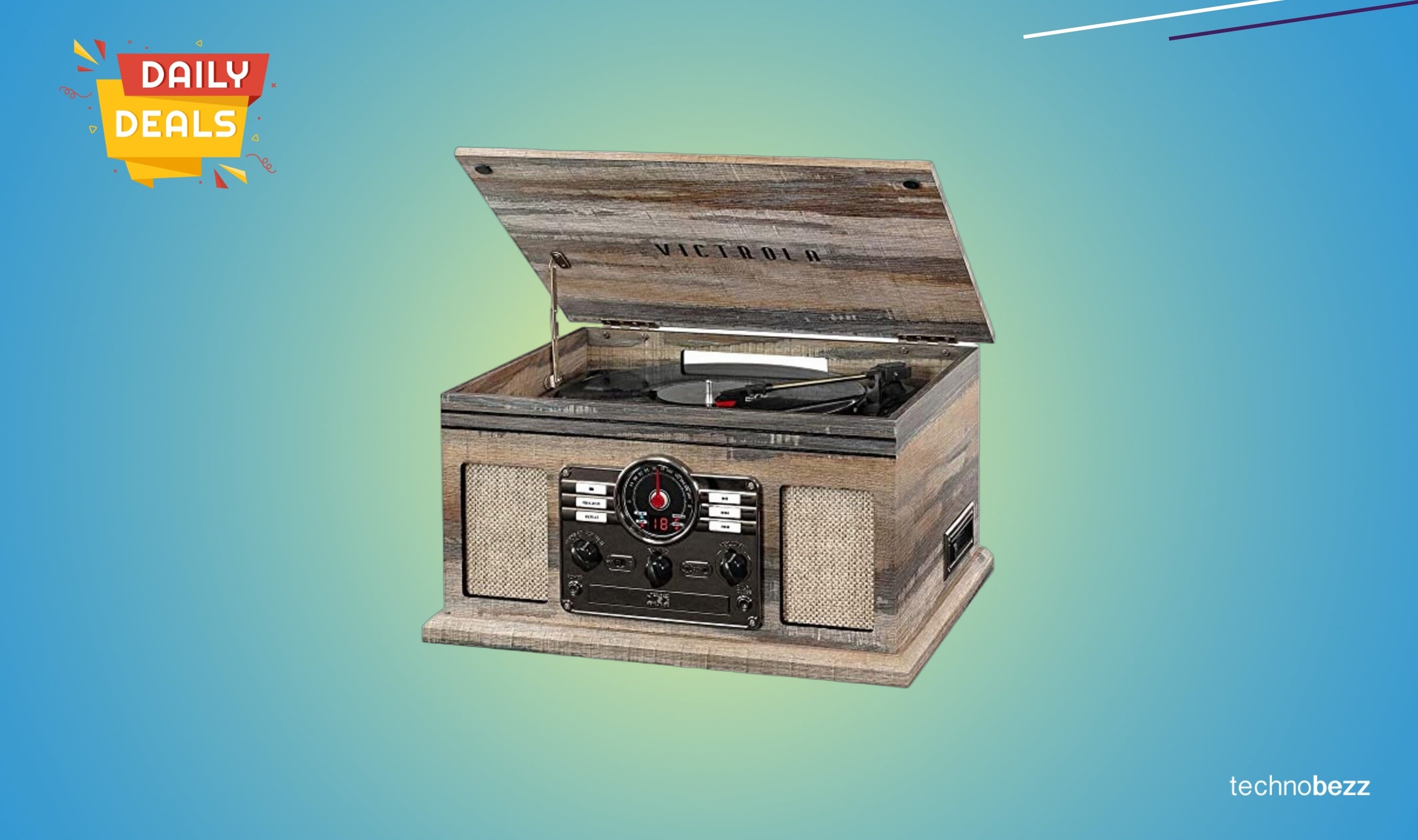 Victrola Quincy 6-in-1 Bluetooth Record Player drops to $123.67