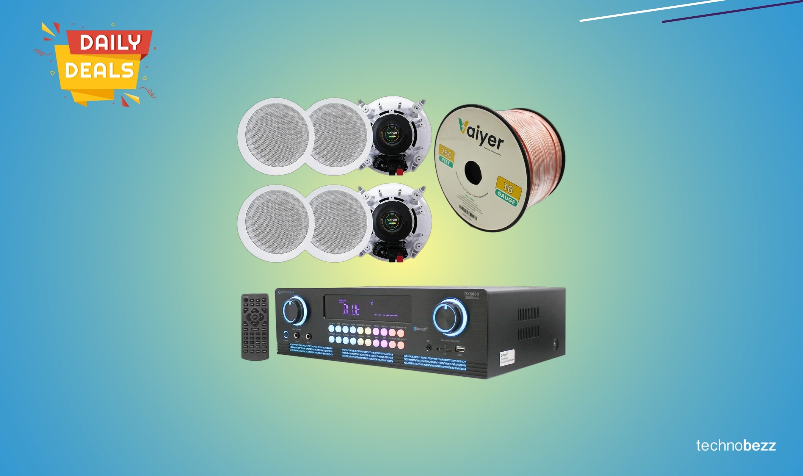 Home Theater System Kit 2000 Watts Bluetooth drops to $418.22