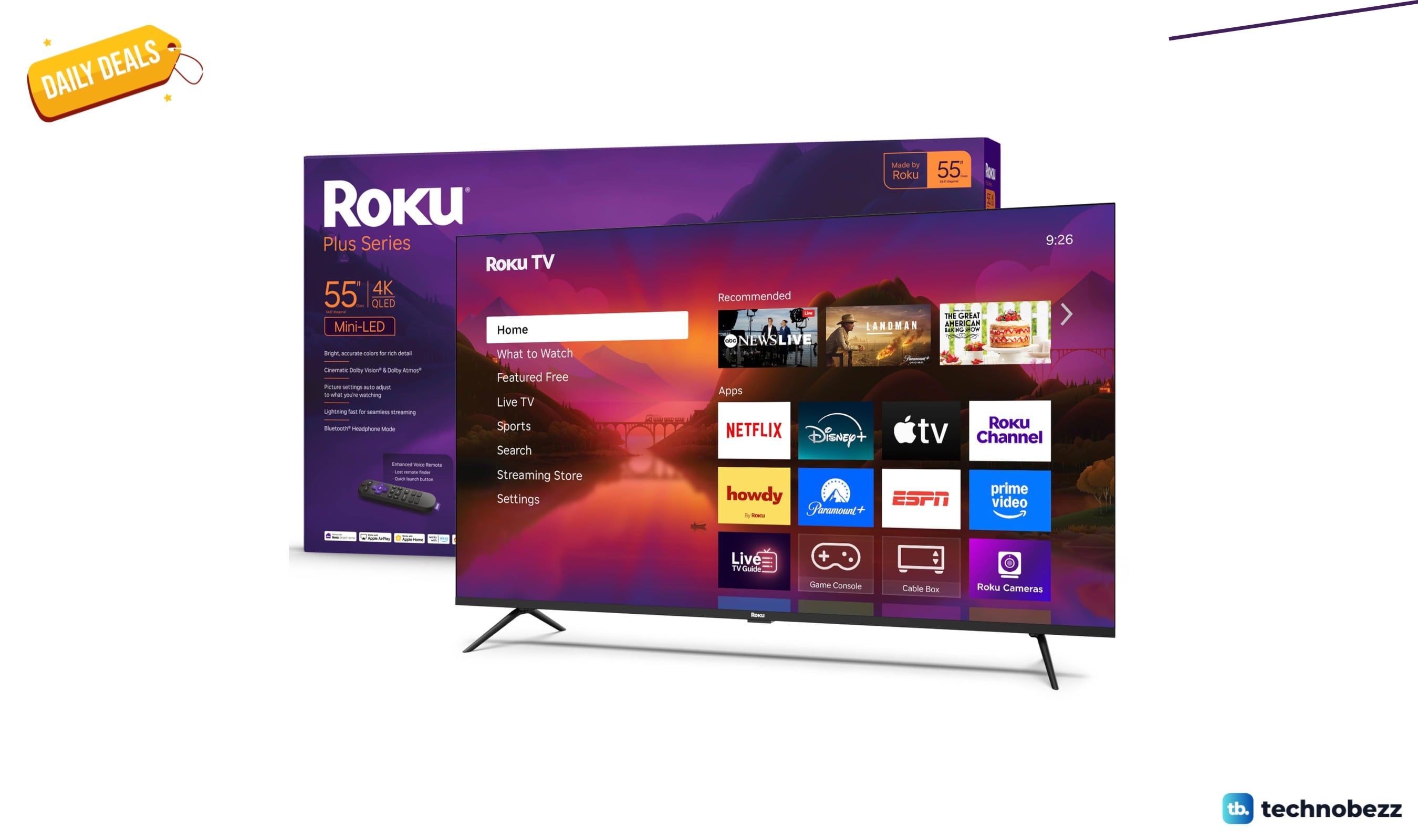 Roku Plus Series Mini-LED 55-inch TV drops to $318.40