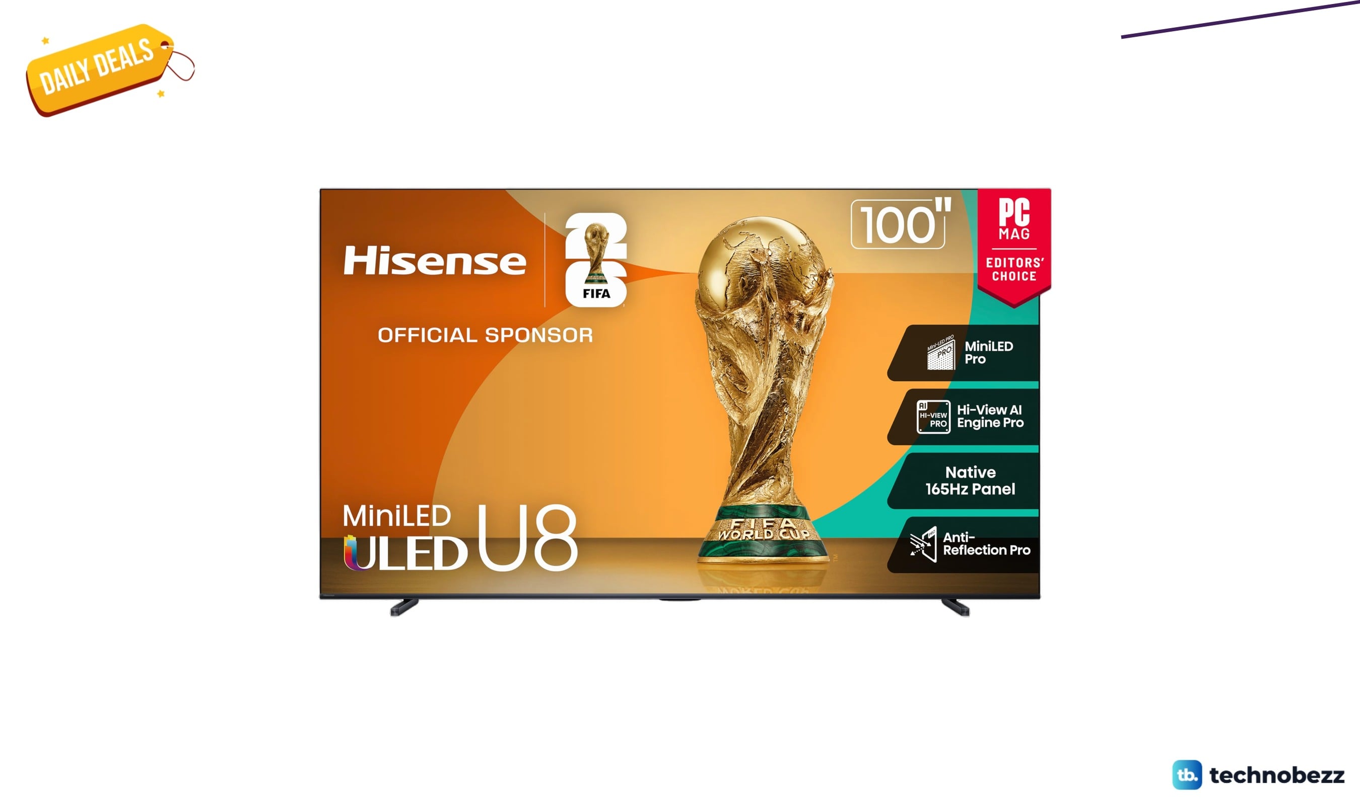 Hisense 100 inch U8 Mini LED ULED 4K TV drops to $2797.96 at Amazon