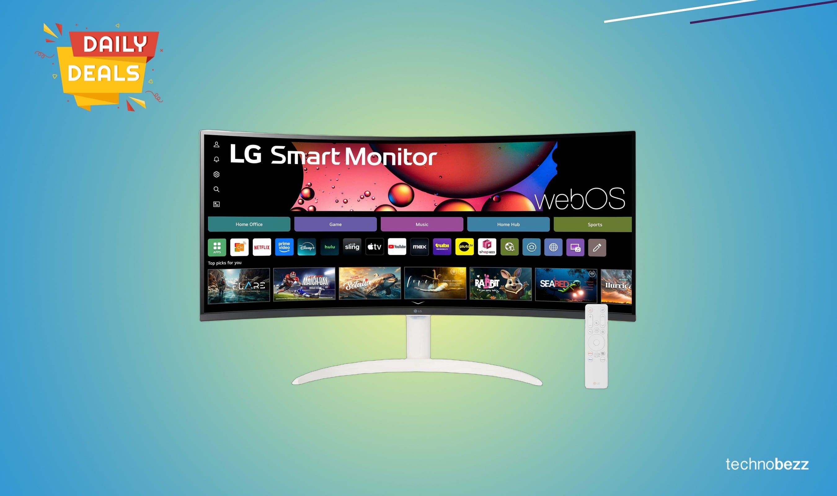 LG 34SR60QC-W QHD Curved Smart Monitor drops to $299.99