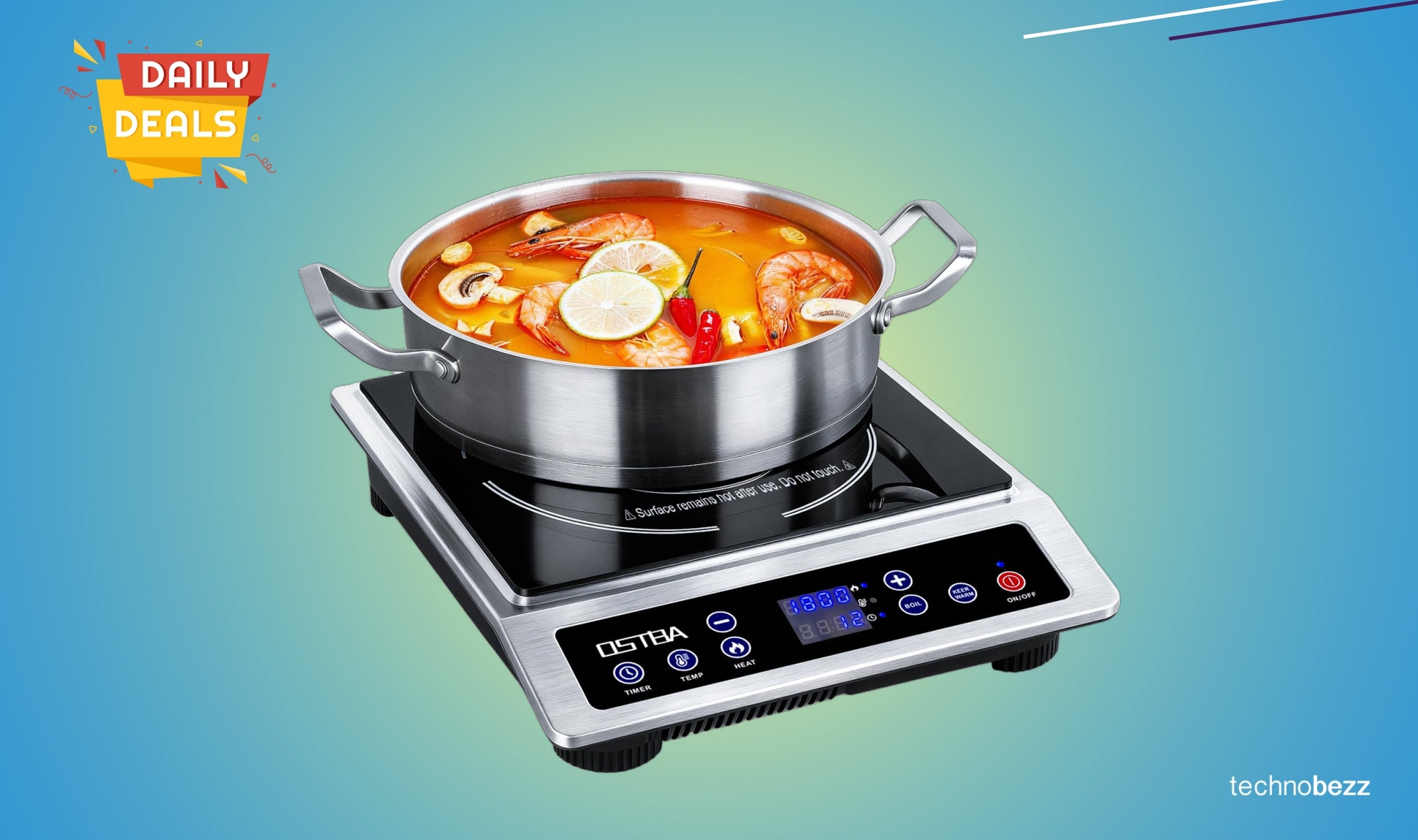 OSTBA 1800W Portable Induction Cooktop falls to $99.98