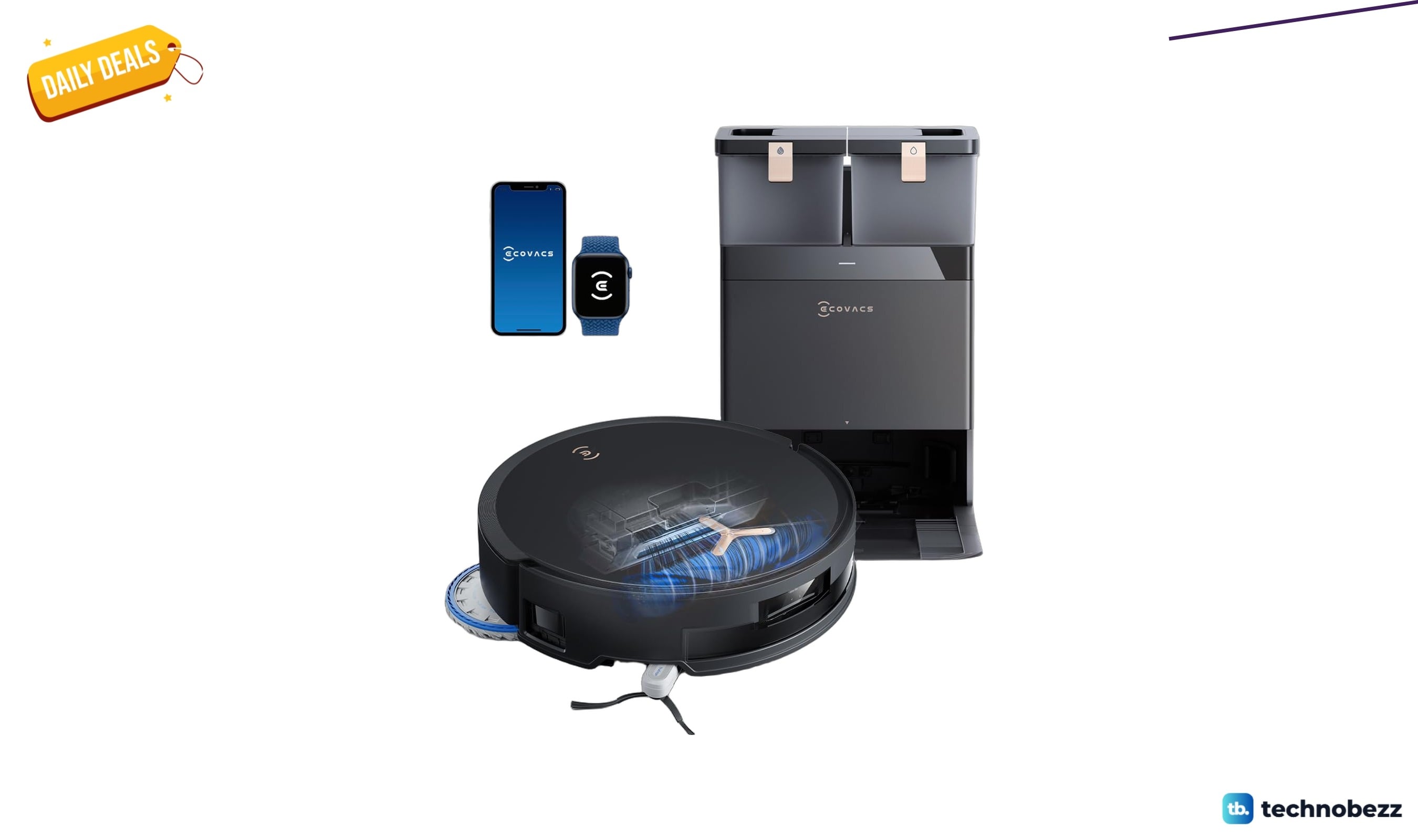 ECOVACS DEEBOT T50 MAX Robot Vacuum Mop with 18,500Pa suction drops to $449.99