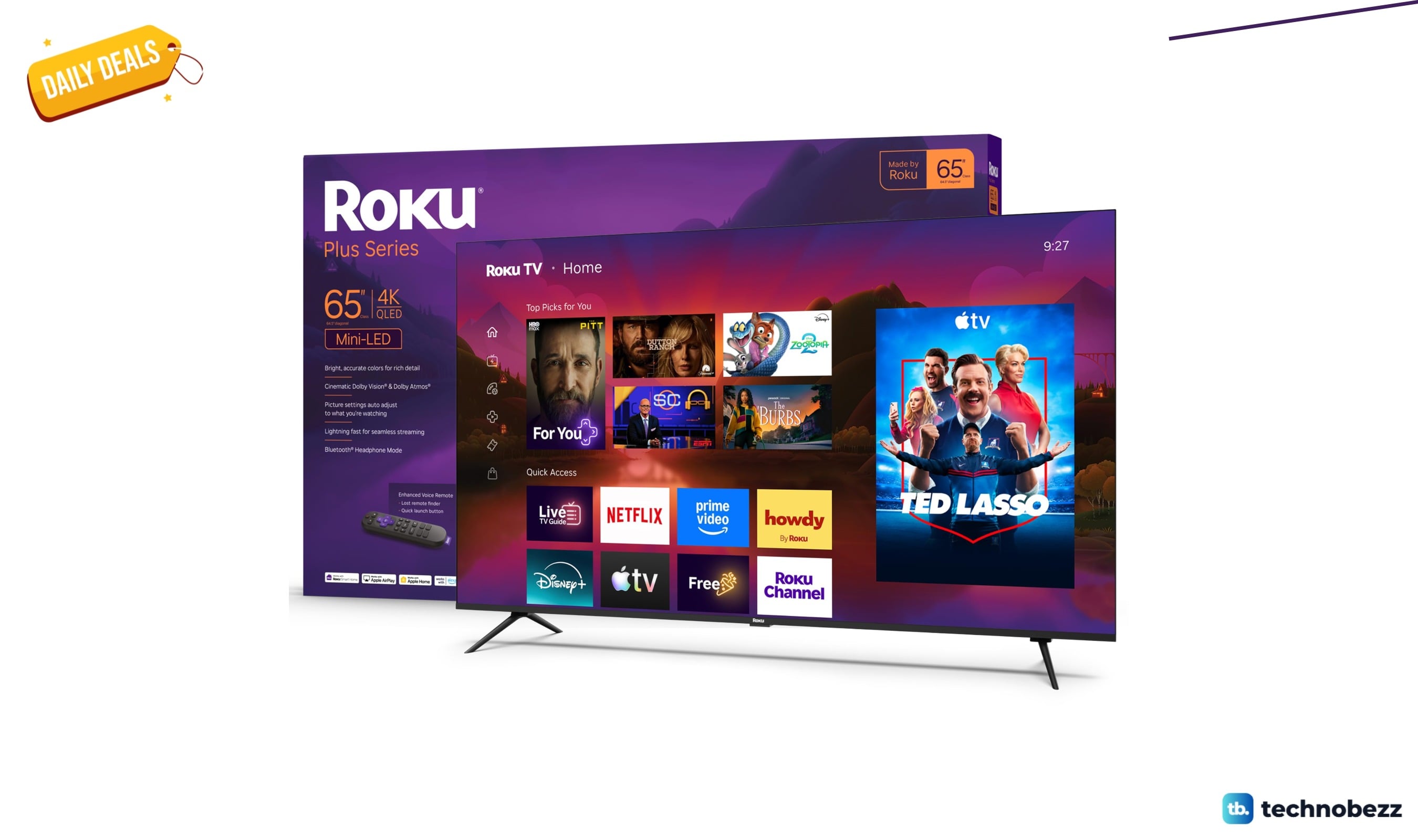 Roku 65-inch Plus TV 4K QLED Mini-LED TV dips to $449.99