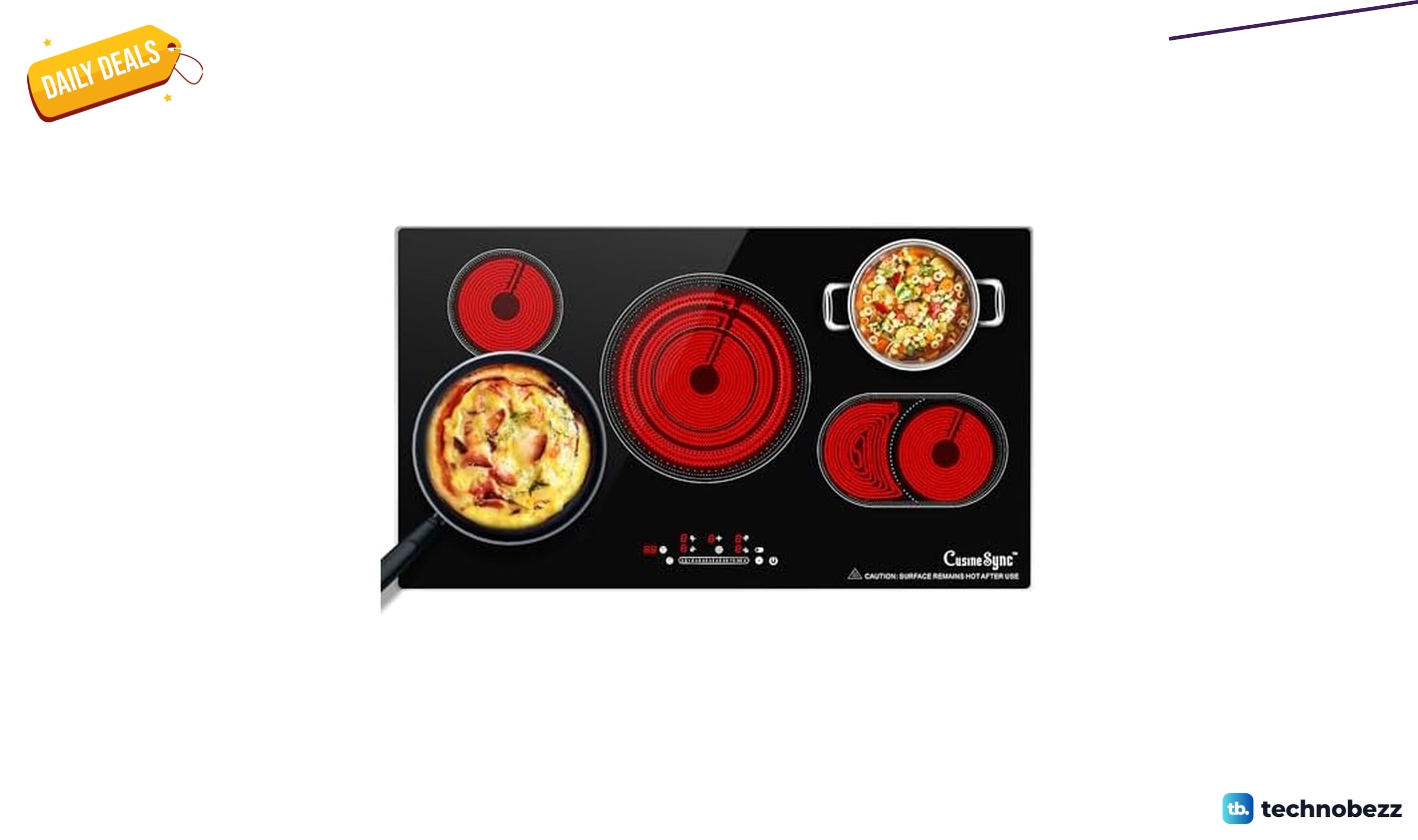 Woot offers the Cusinesync 5 burner Electric Cooktop for $221.99