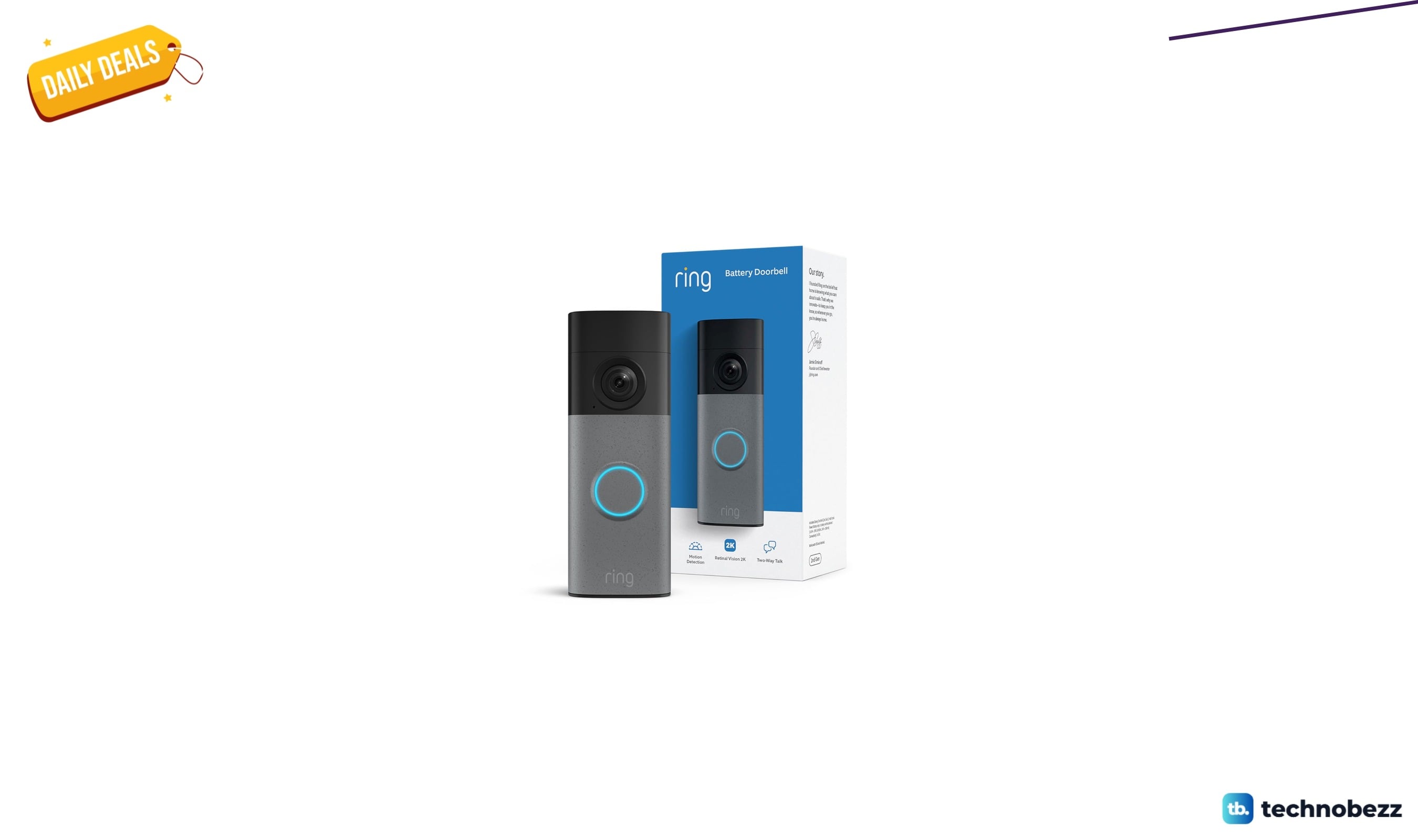 Ring Battery Doorbell 2K Retinal 2K falls to $39.99 in an early October Prime Day deal