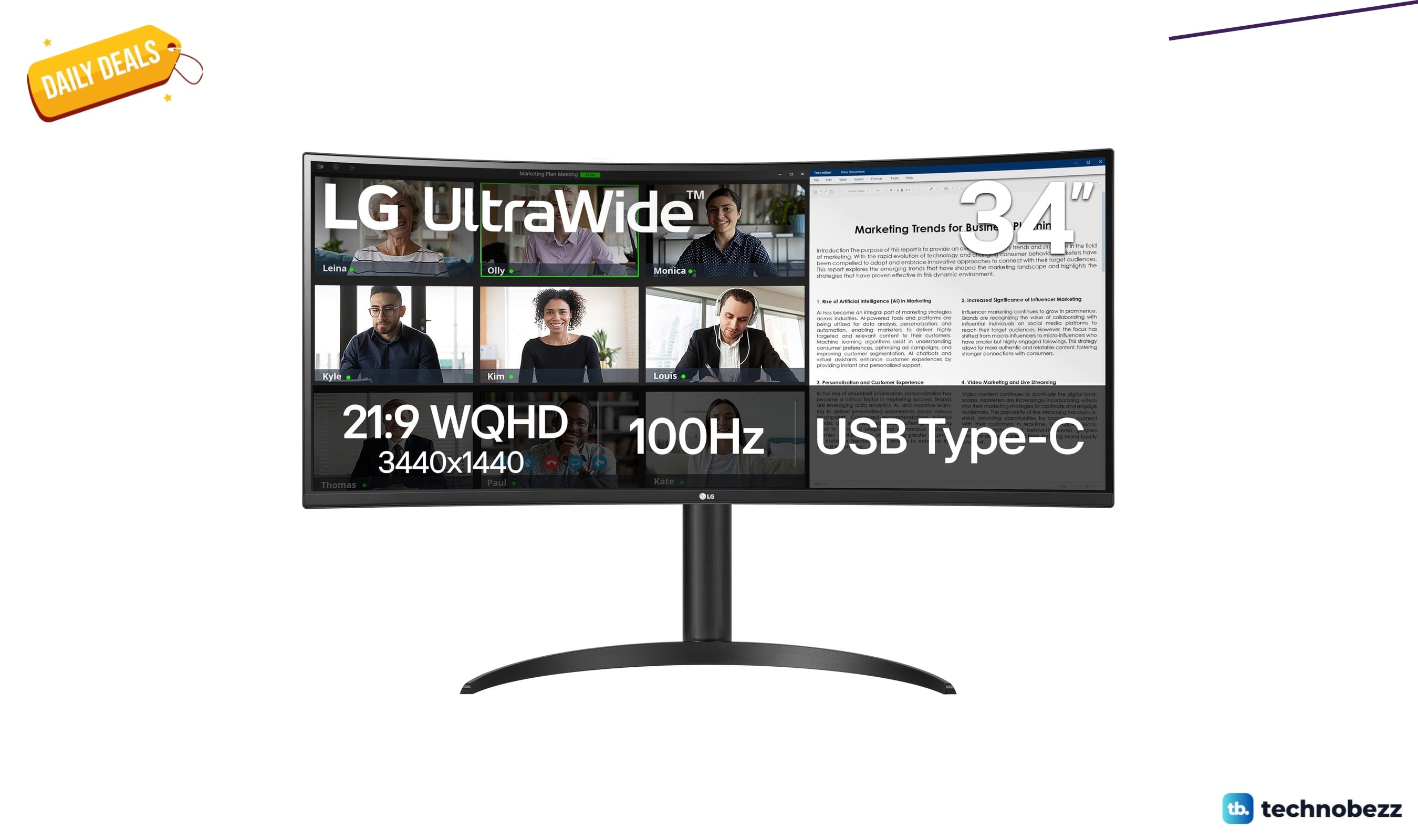 LG 34WR55QK-B UltraWide WQHD Curved Monitor drops to $259.99 on Amazon