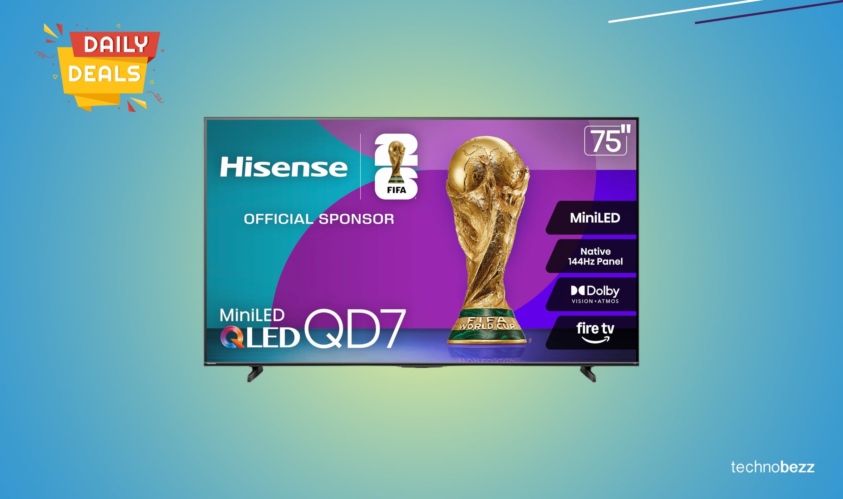 Hisense 75-inch QD7 Mini-LED 4K Smart Fire TV drops to $499.99