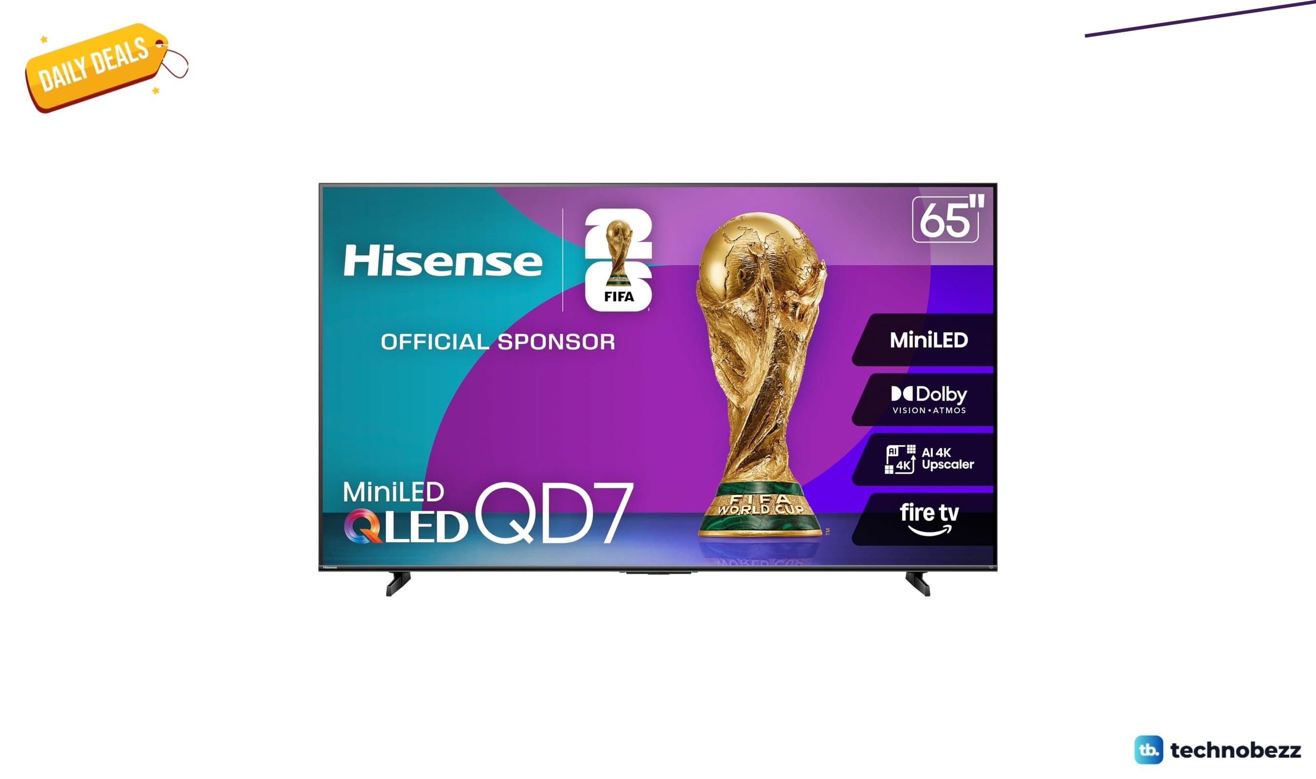 Hisense 65 Inch QD7 Mini-LED 4K UHD price drops to $449.99