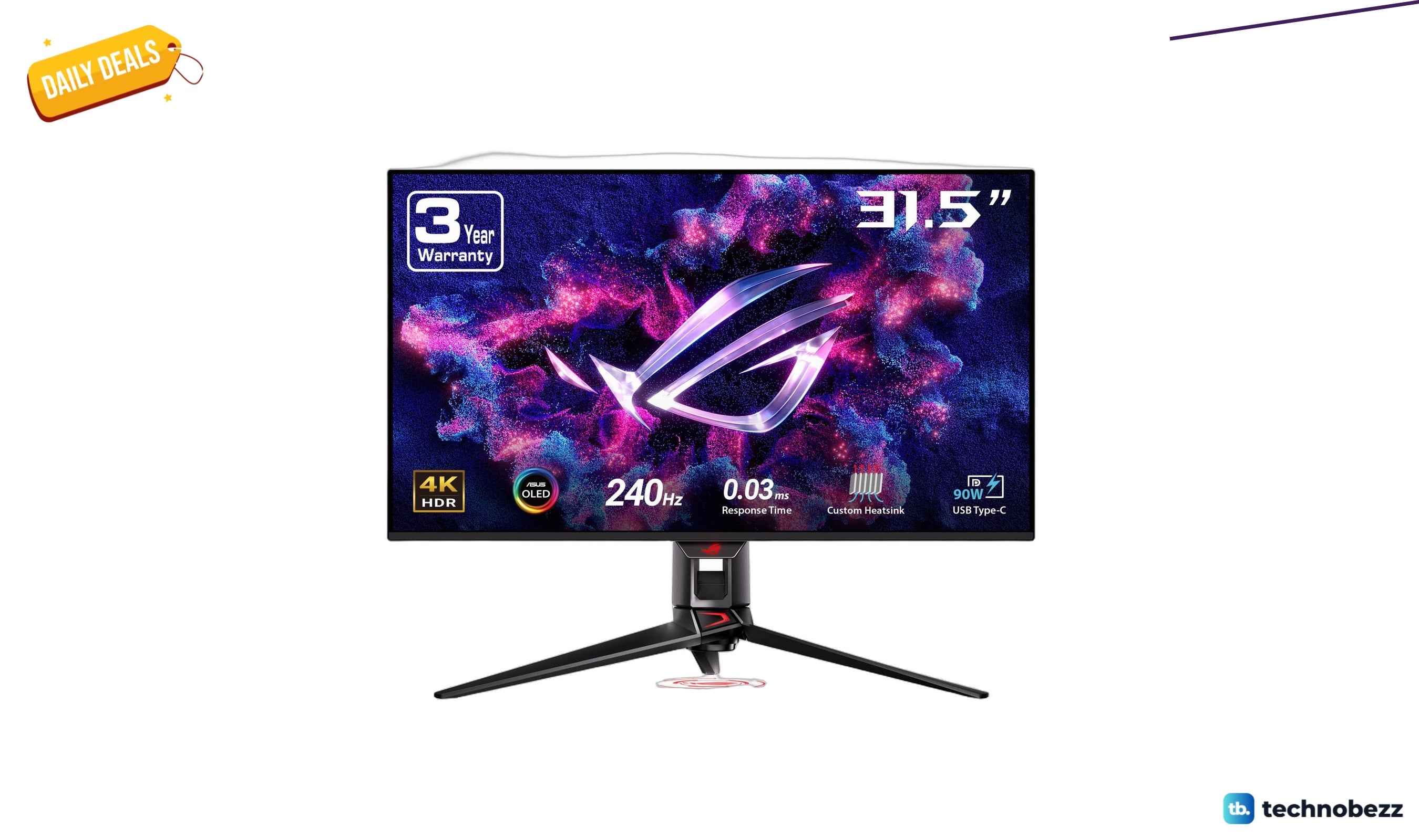ASUS ROG Swift 32 inch 4K OLED gaming monitor drops to $999 on Amazon