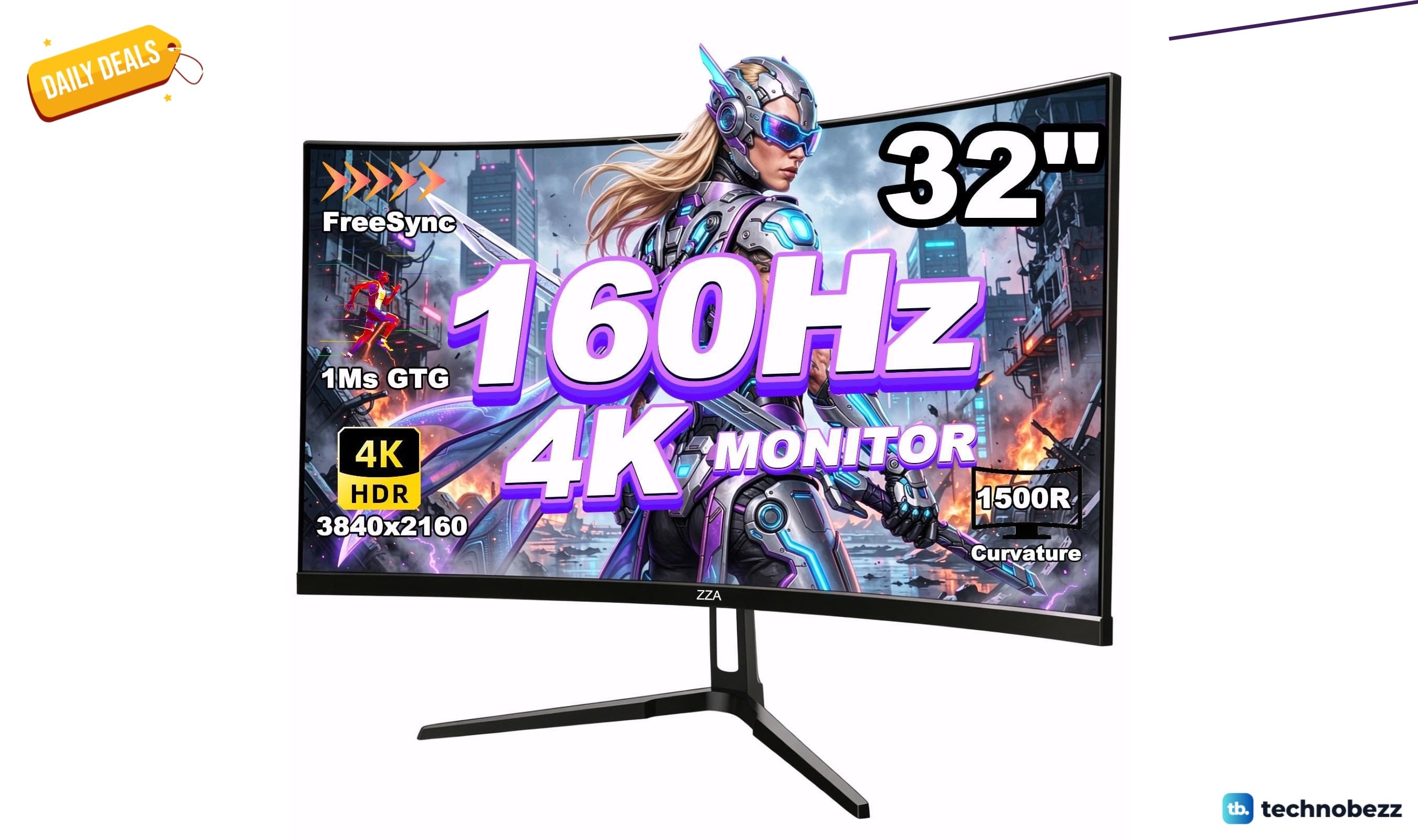 ZZA 32 Curved Gaming Monitor on sale for $229.99