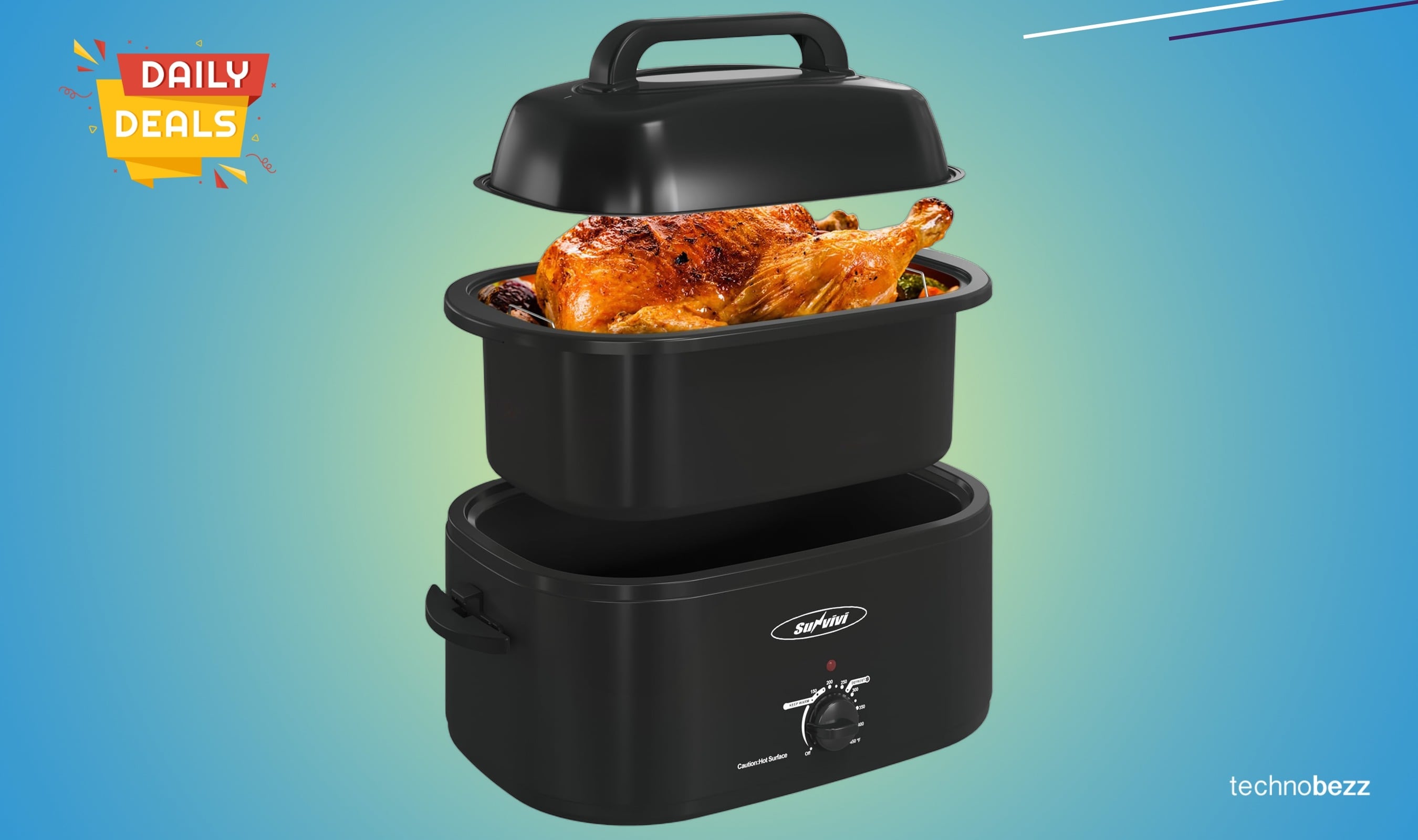 Sunvivi 22 Quart Electric Roaster Oven drops to $74.33 on Amazon