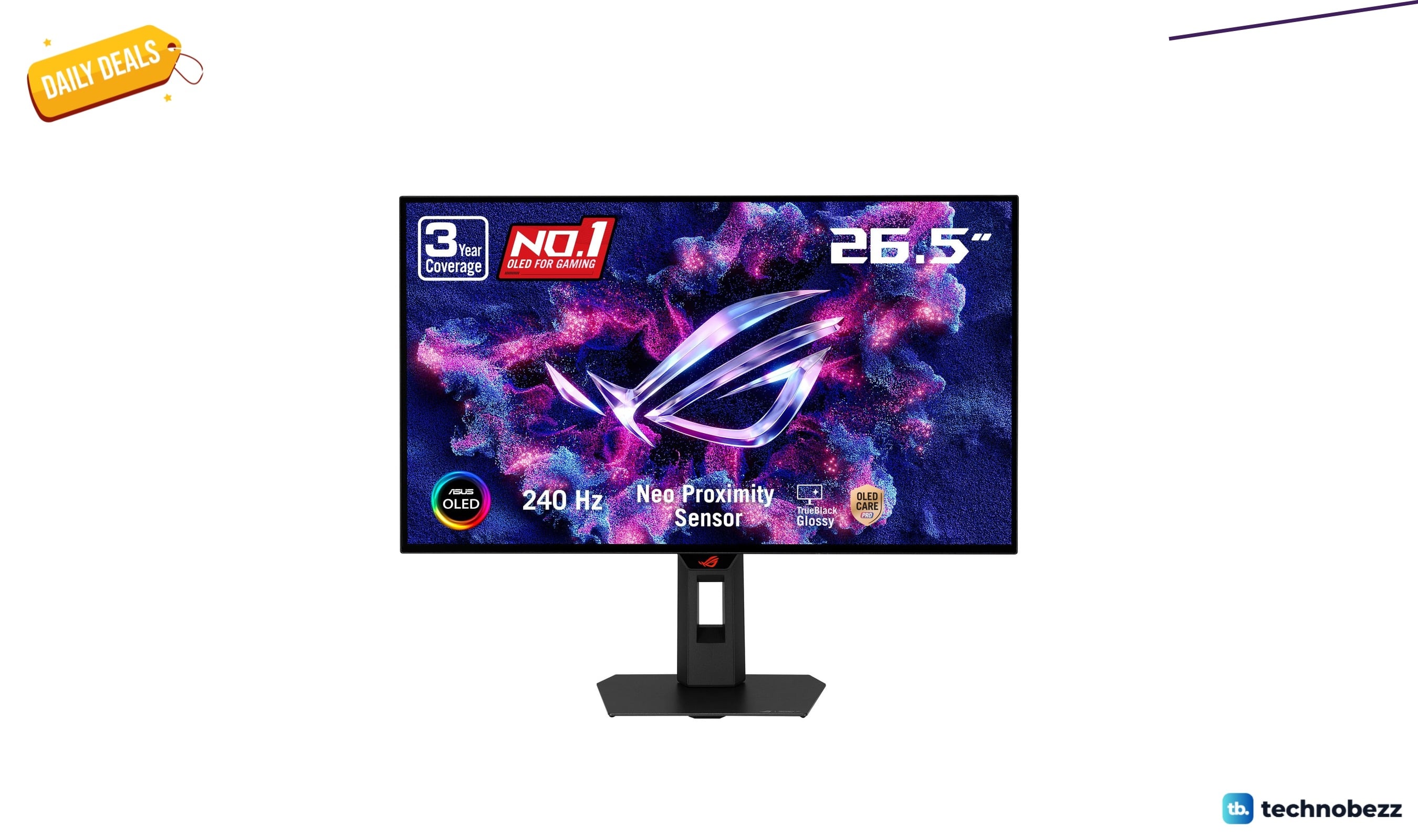 ASUS ROG XG27AQDMGR 1440p Glossy OLED HDR on sale for $399 during Prime Big Deal Days