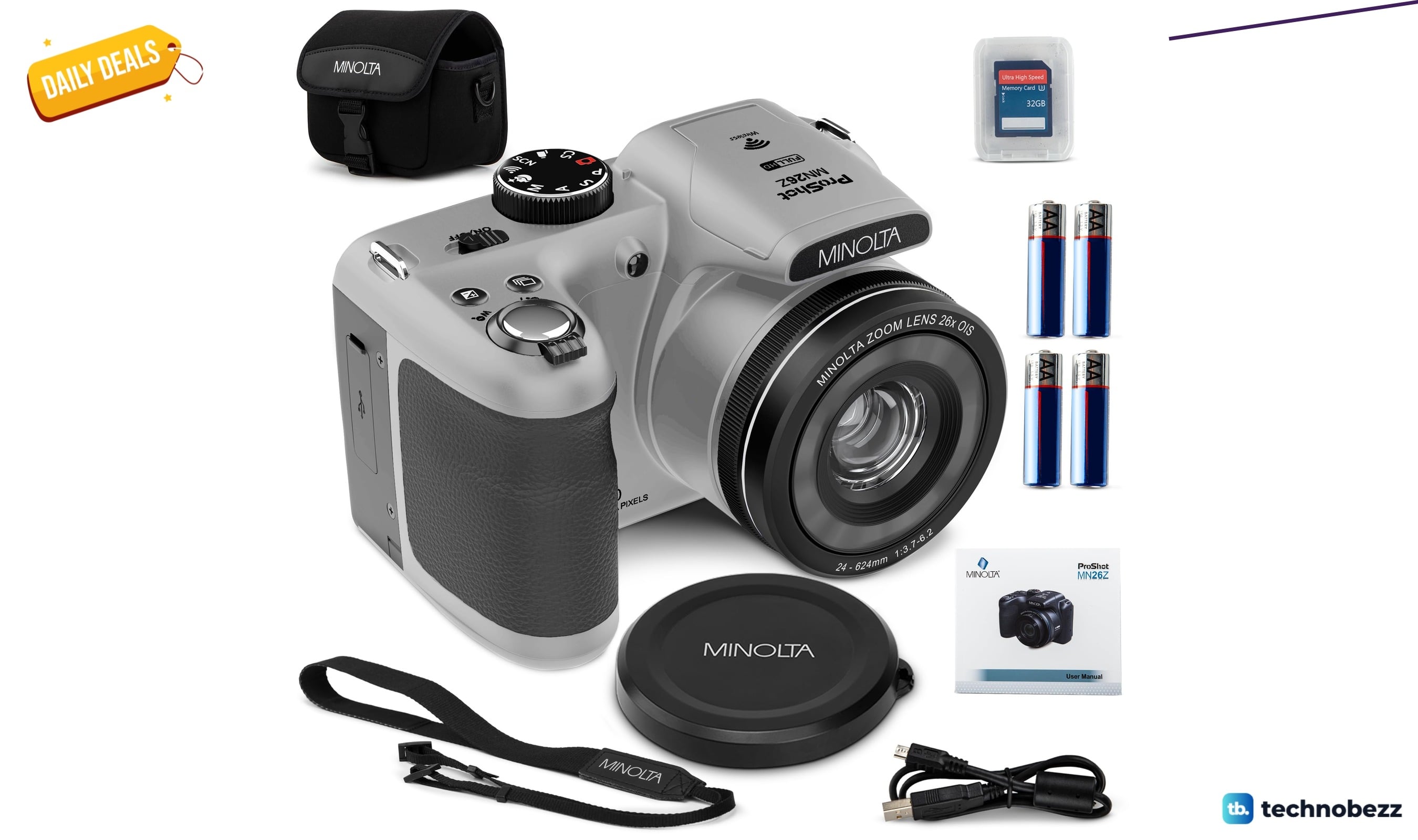 Minolta ProShot 20MP Camera with 26x optical zoom drops to $284.05