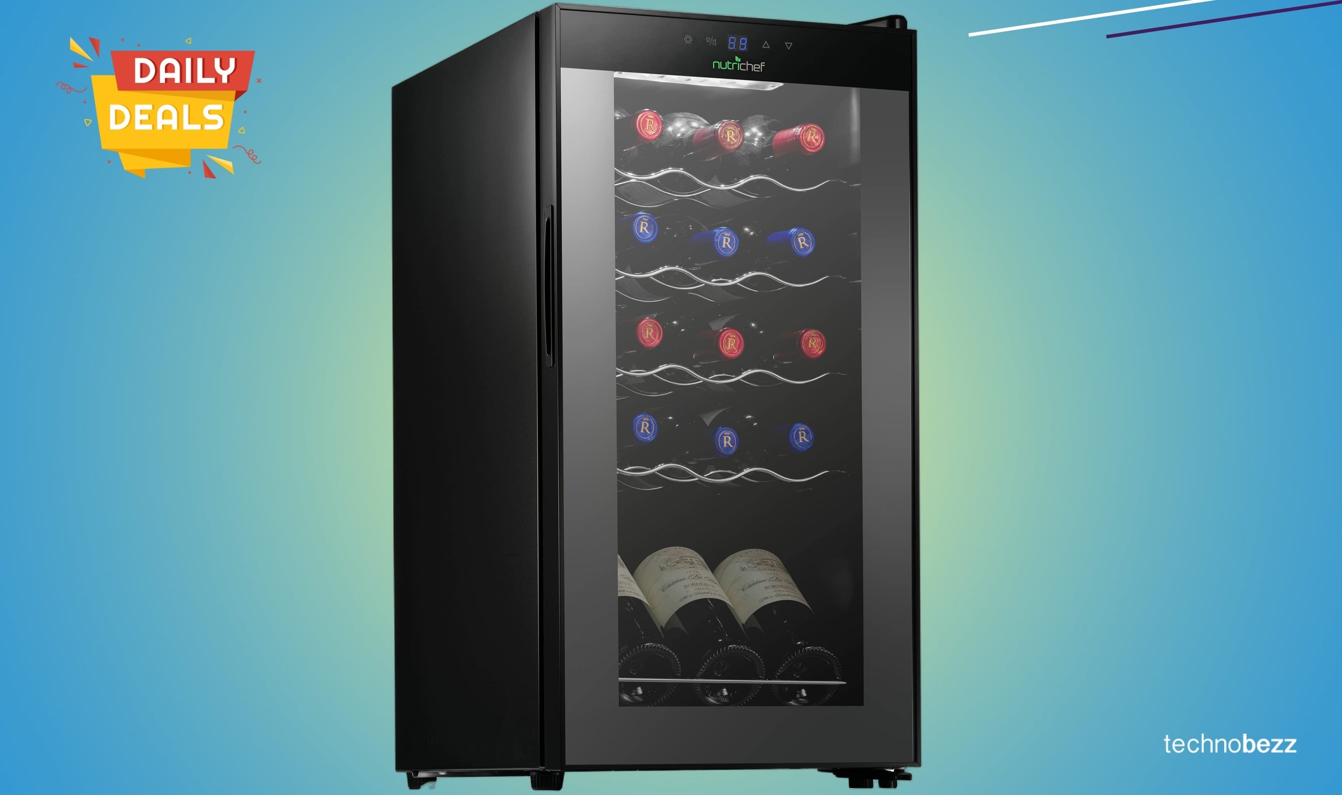 NutriChef Compressor Refrigerator White & Red Chiller drops to $259.99