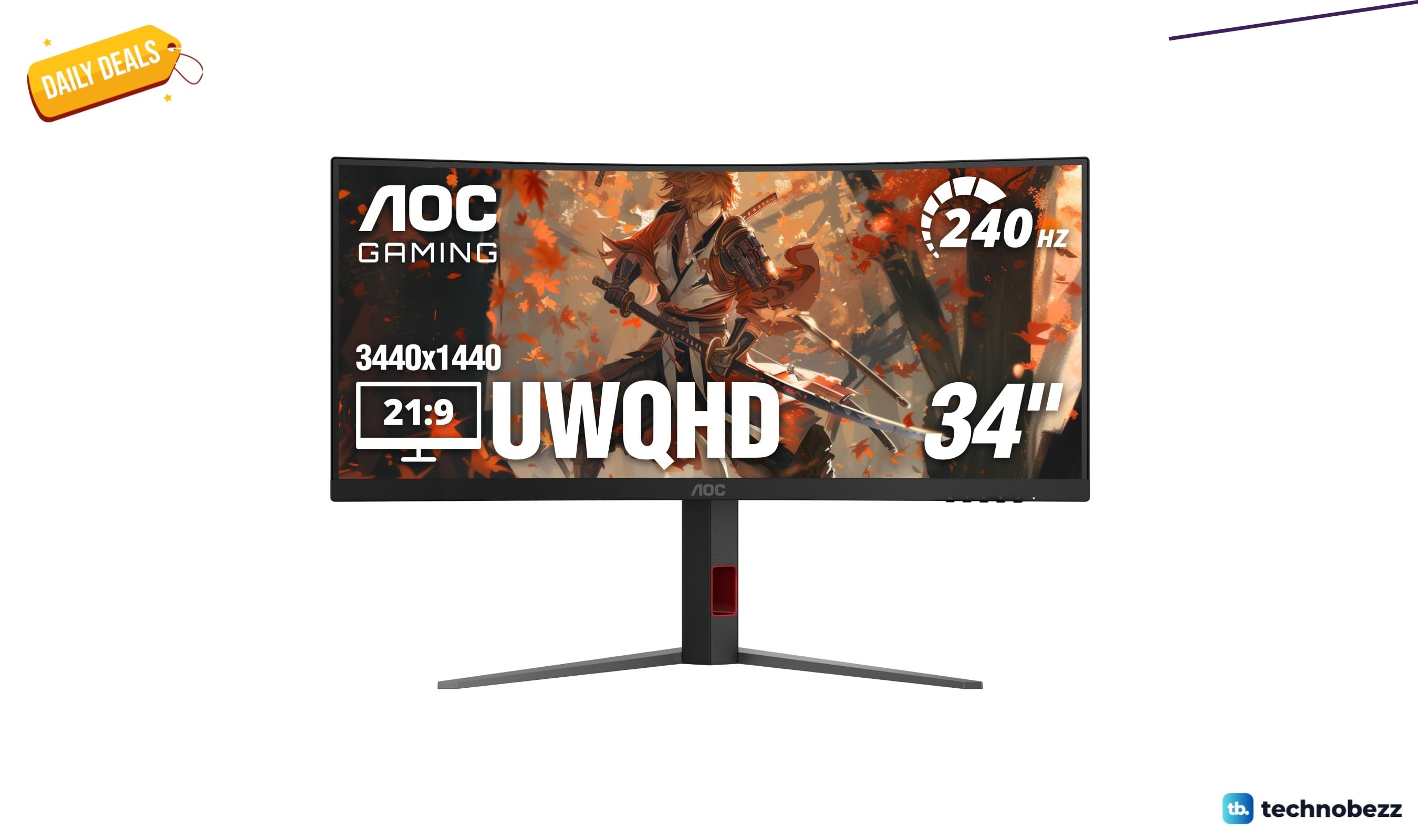 AOC 34 Inch Curved Gaming Monitor Drops to $279.99 at Amazon