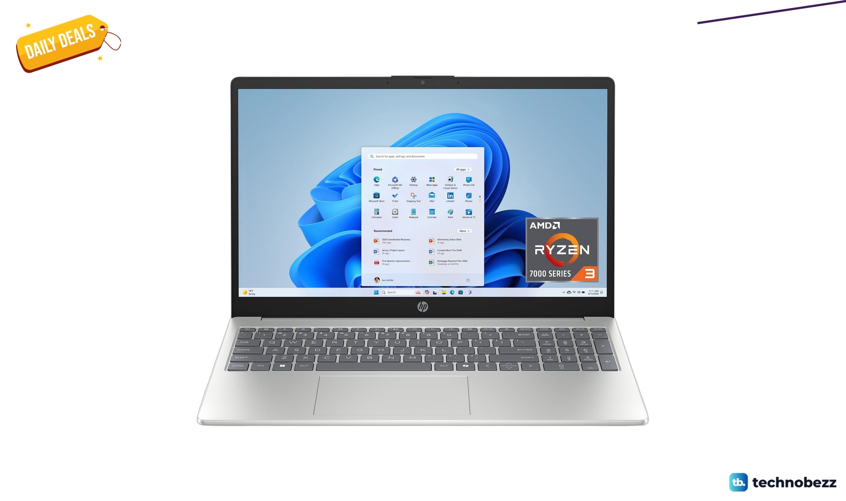 HP 15.6 Laptop with HD Touchscreen Display and AMD drops to $399.99