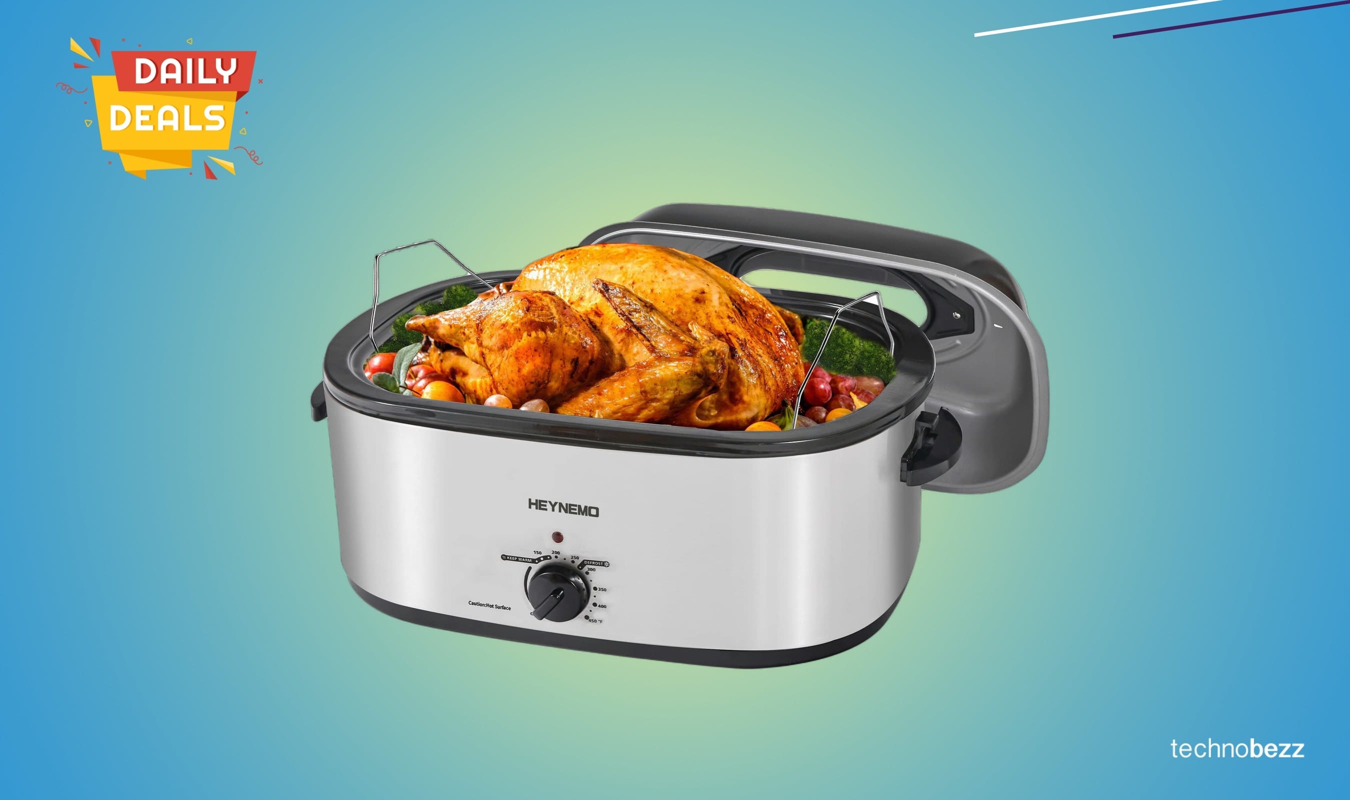 HEYNEMO 26-quart electric roaster oven drops to $105.19