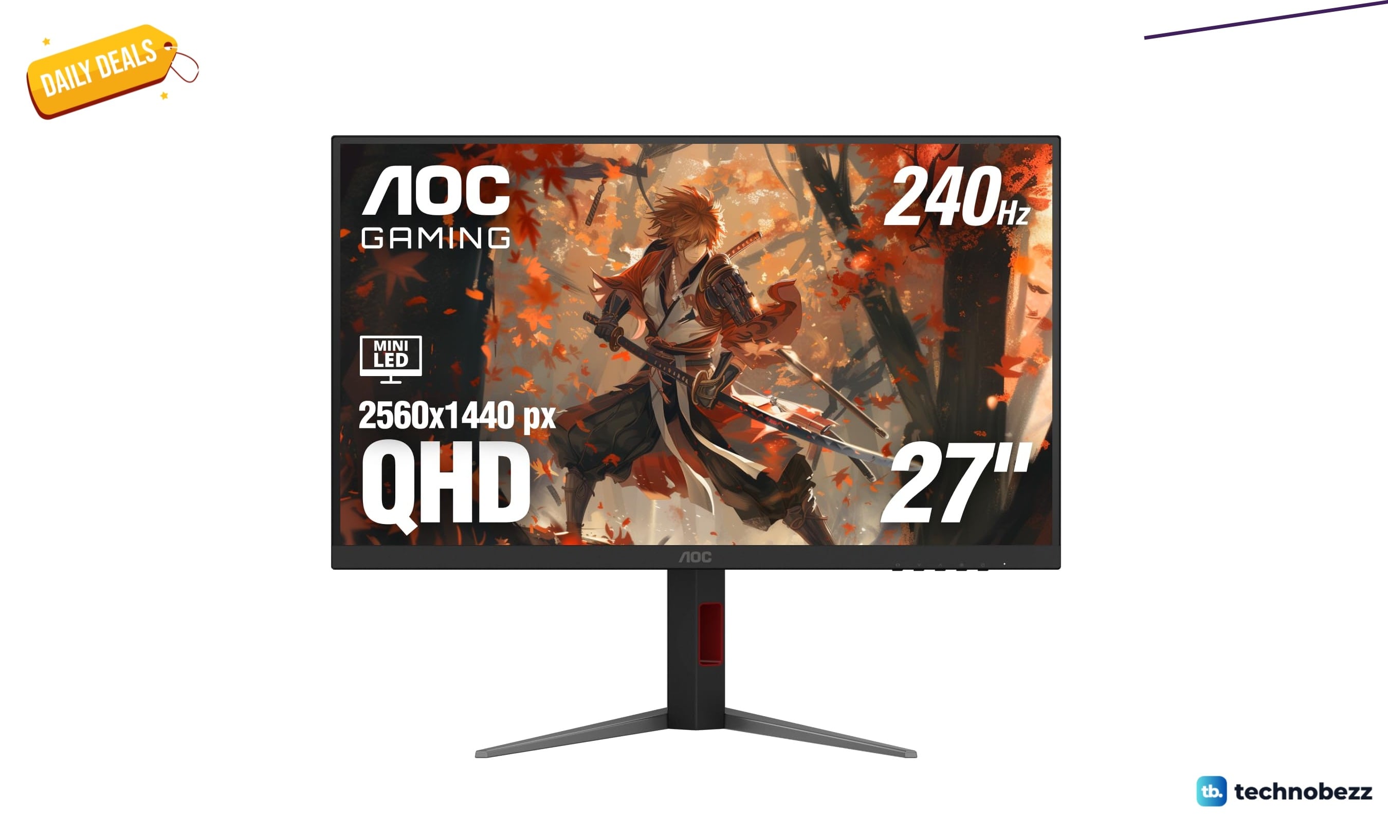AOC 27 Gaming Monitor QHD 240Hz Mini-LED drops to $249.99