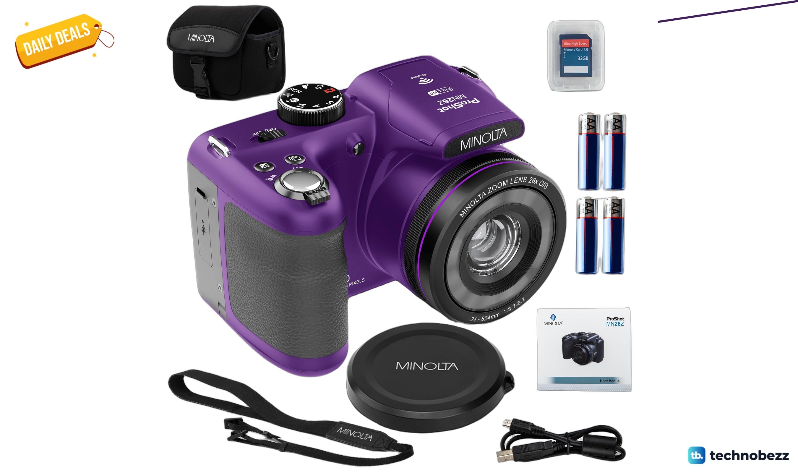 Minolta ProShot 20MP Camera with 26x Optical Zoom drops to $267.01