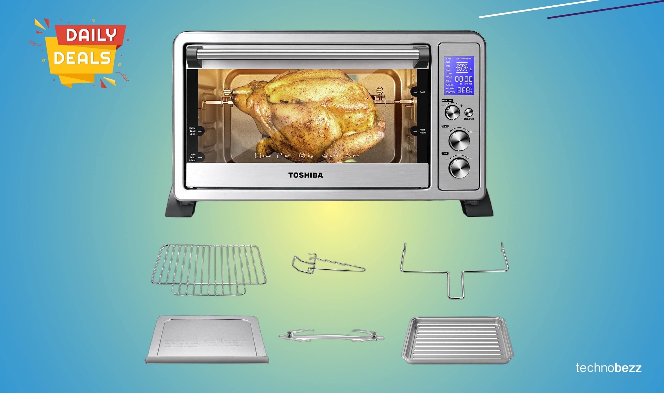Toshiba AC25CEW-SS 6-Slice Convection Toaster Oven drops to $99.97