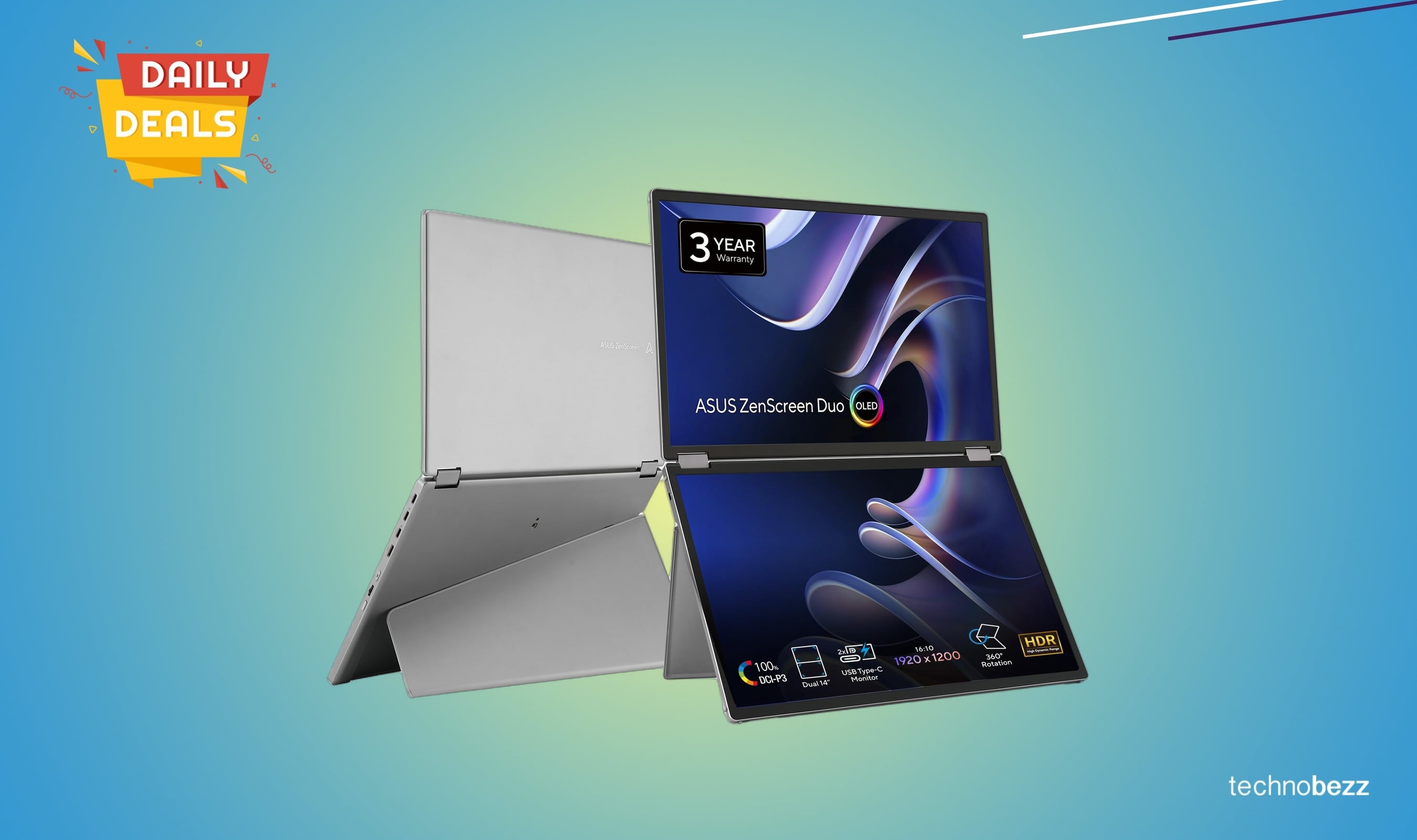 ASUS ZenScreen Duo OLED Foldable Portable Monitor Drops to $520.99