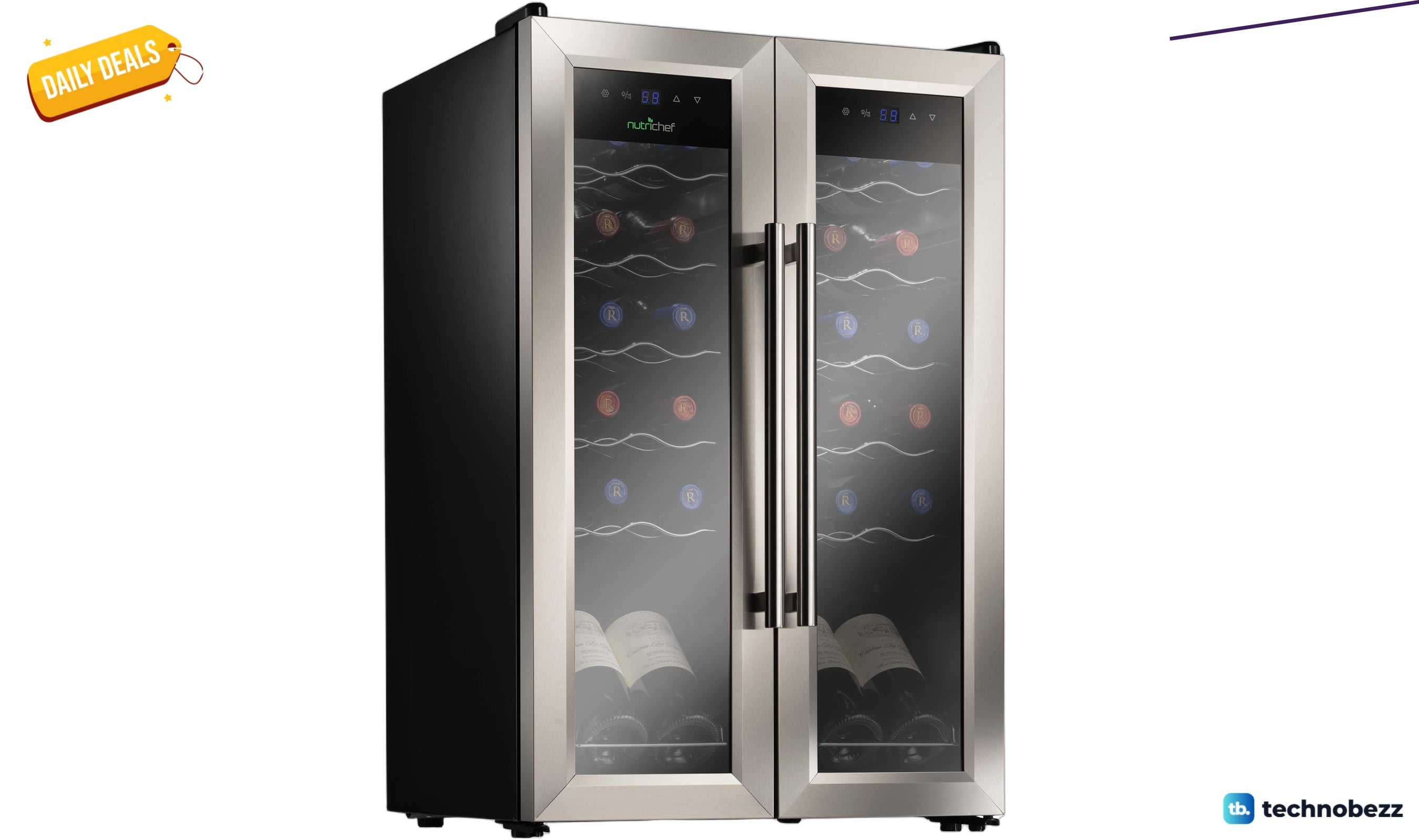 NutriChef 24-Bottle Dual Zone Wine Fridge drops to $419.99 at Amazon