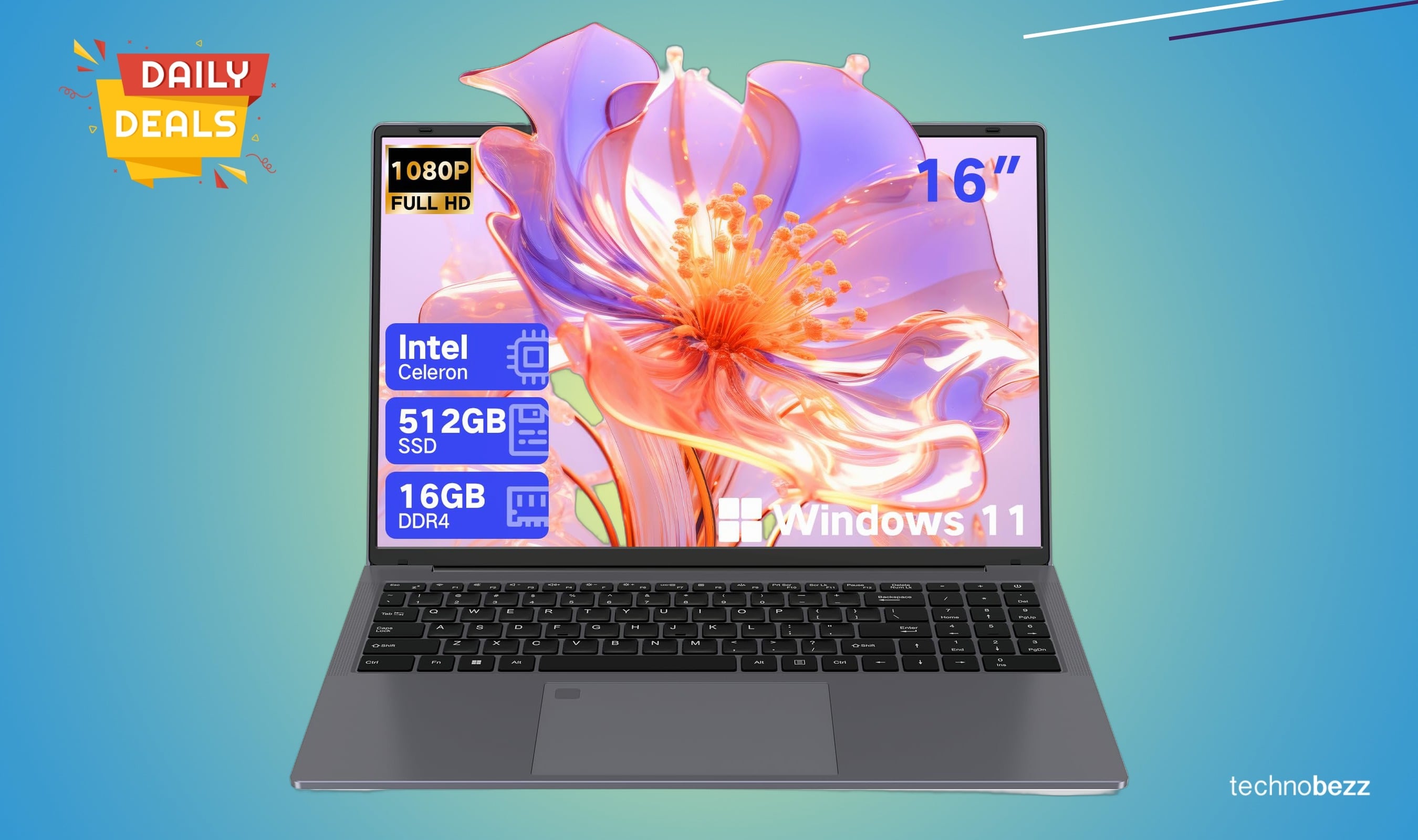 DERE 16-inch Windows 11 laptop with 16GB RAM drops to $274.19