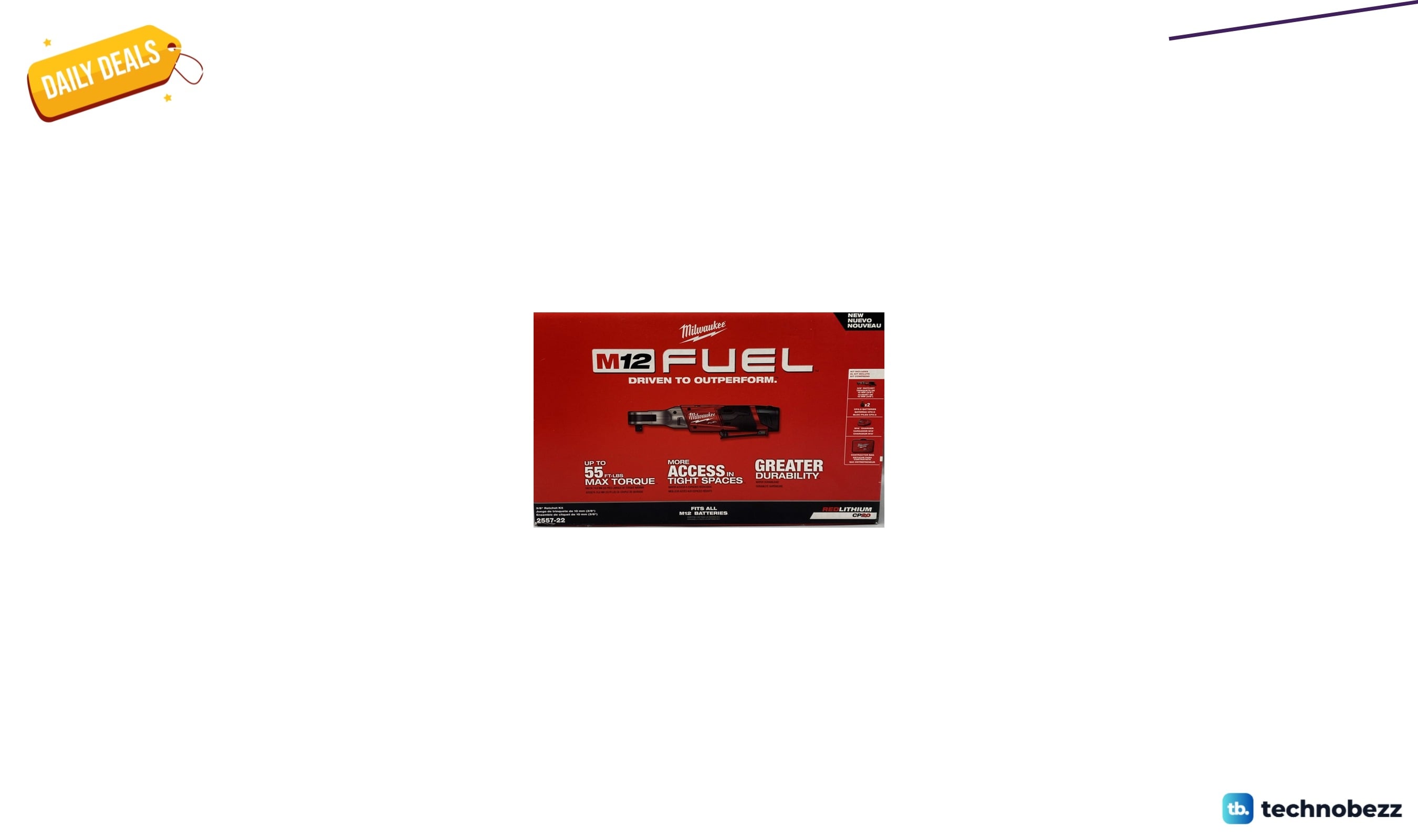 Milwaukee 2557-22 M12 FUEL 3/8 RATCHET Kit available for $232.99 at Woot
