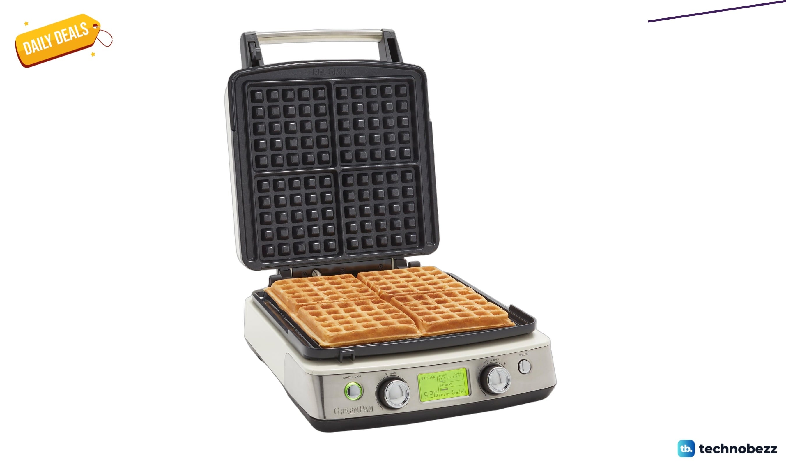 GreenPan Elite 4-Square Belgian and Classic Waffle drops to $239.96