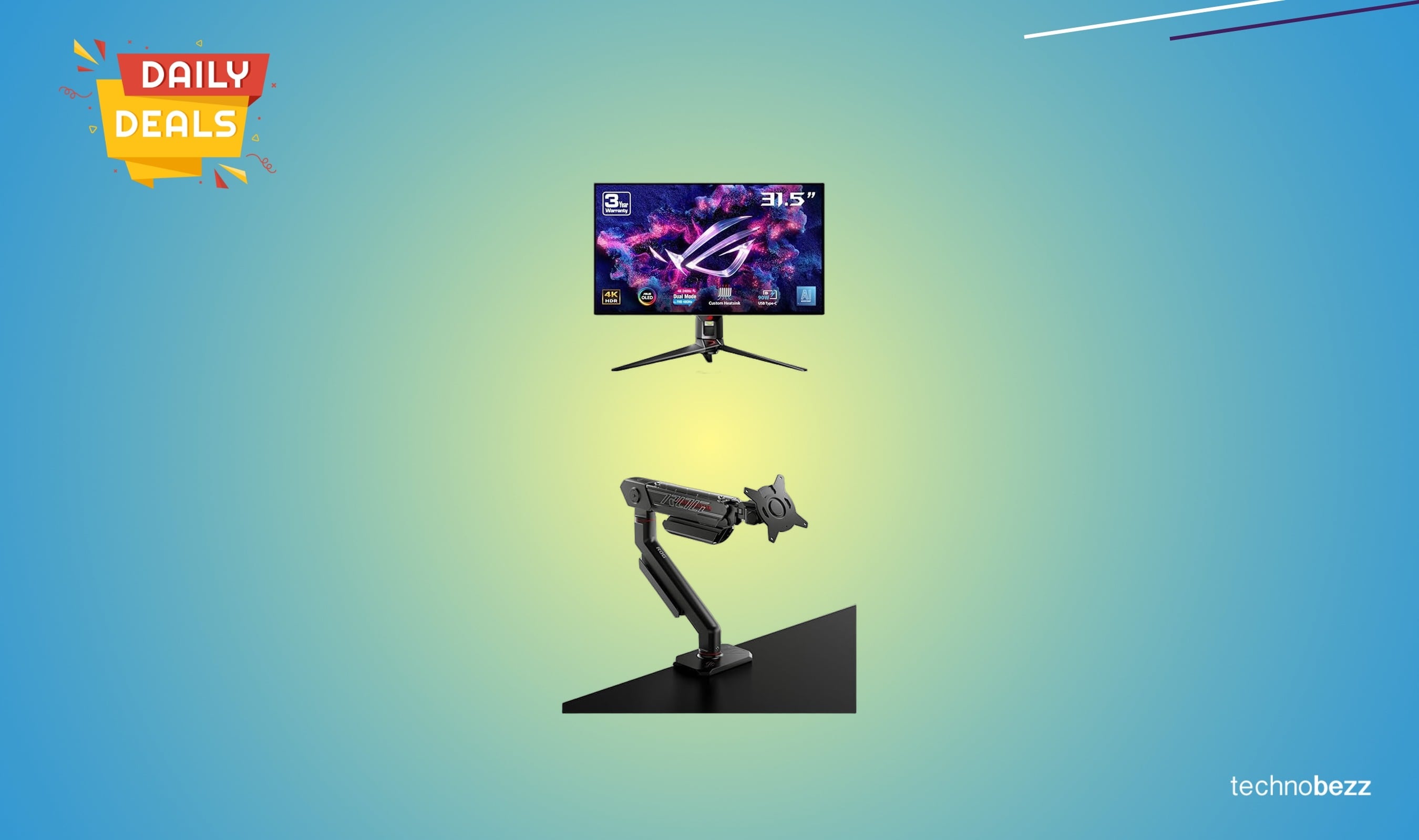 ASUS ROG Swift 32-inch 4K OLED Gaming Monitor Drops to $1248.99