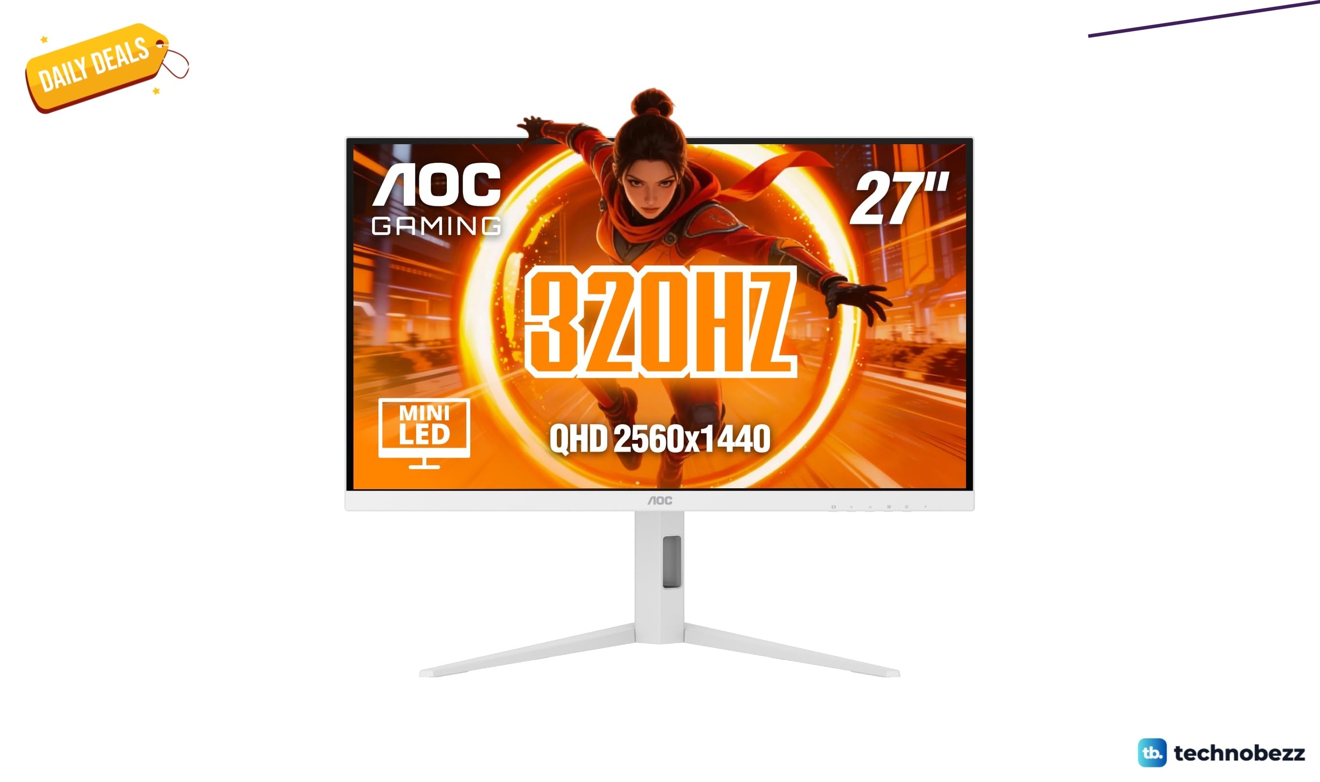 AOC 27" Mini-LED Gaming Monitor, QHD 2560×1440 drops to $319.99