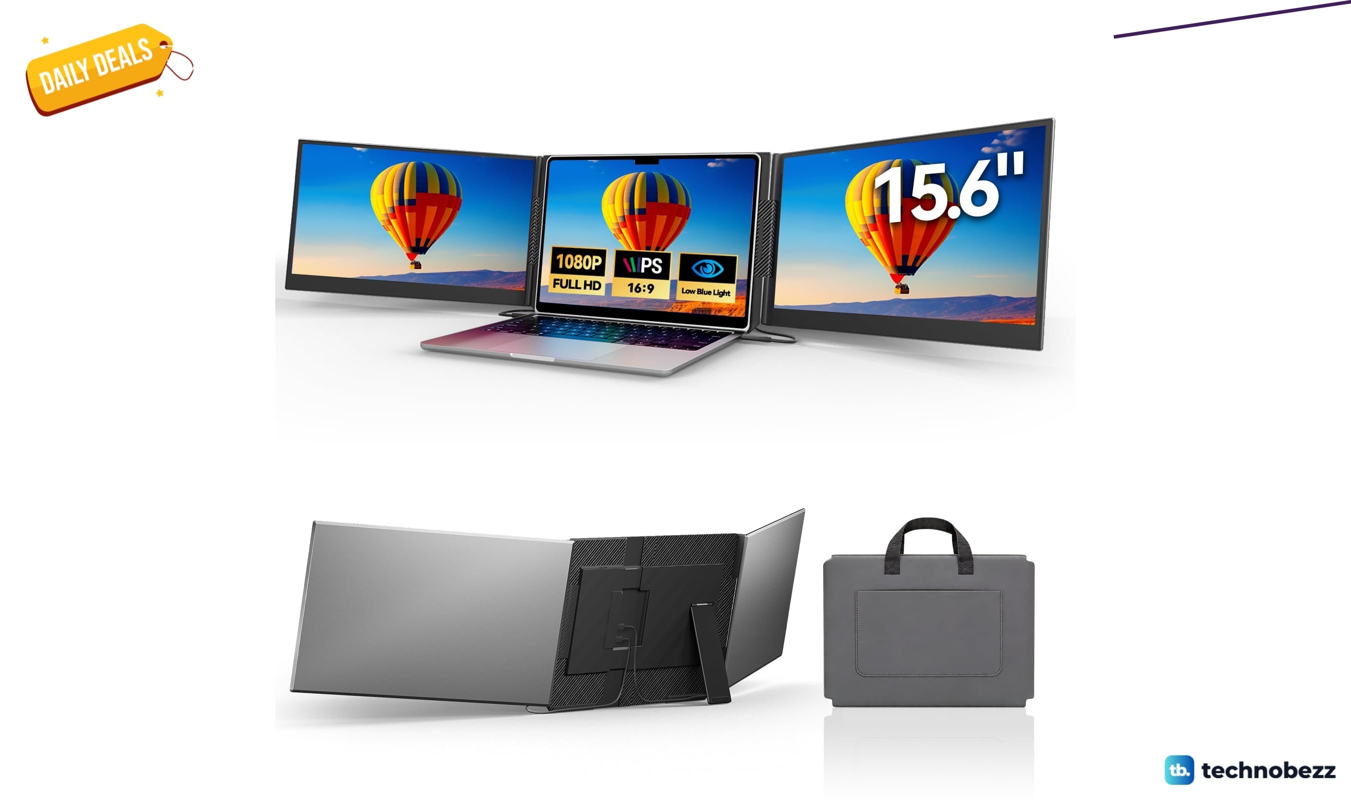 DZVW Screen Extender 15.6 inch IPS Plug&Play Portable drops to $197.99
