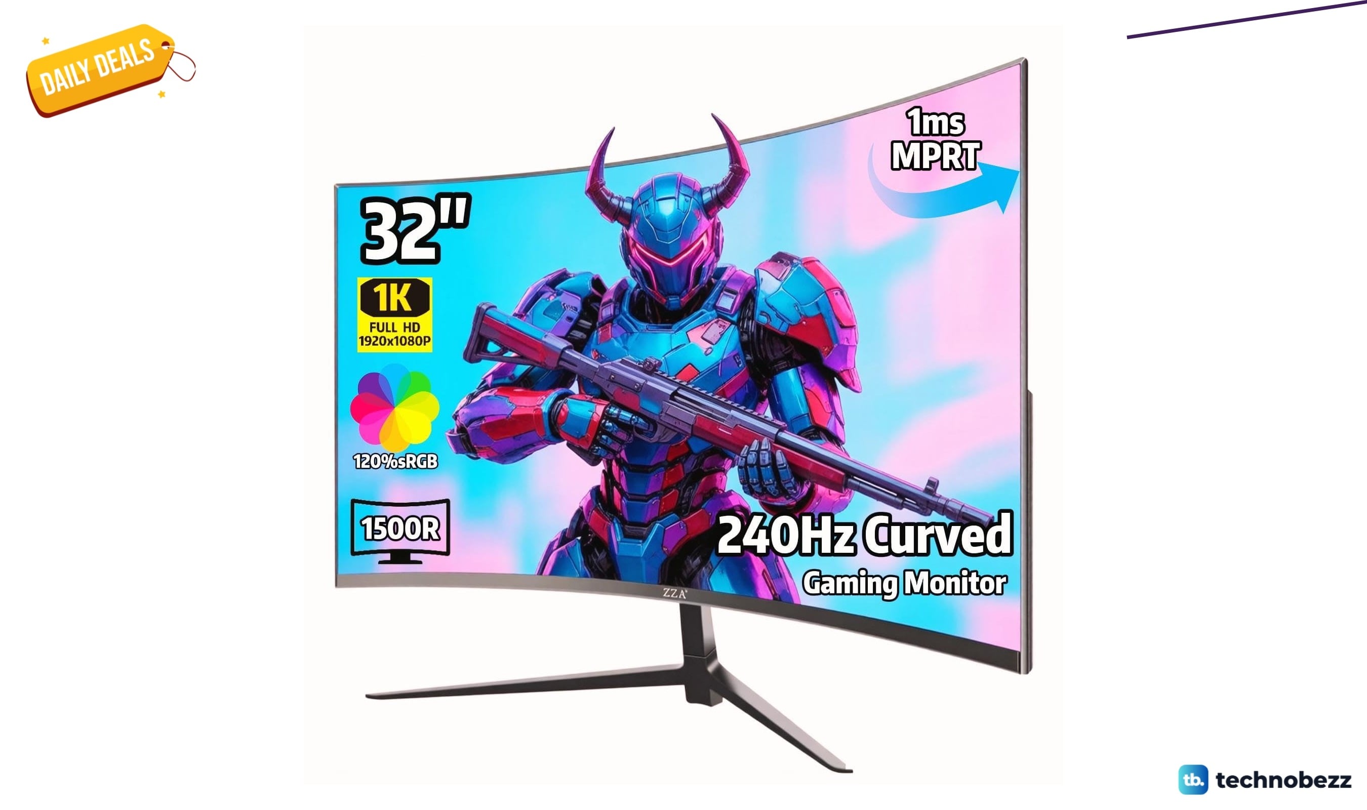 ZZA 32 Curved Gaming Monitor 240Hz drops to $157.86
