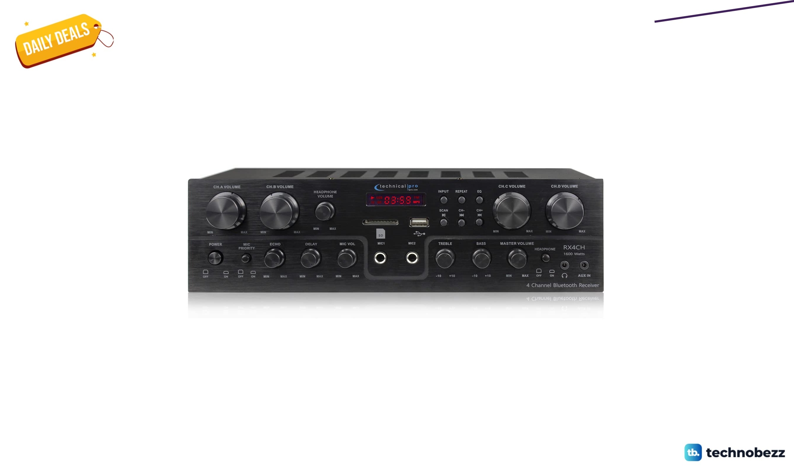 Technical Pro 1600 Watts 4 Channel Amplifier Drops to $219.95 on Amazon