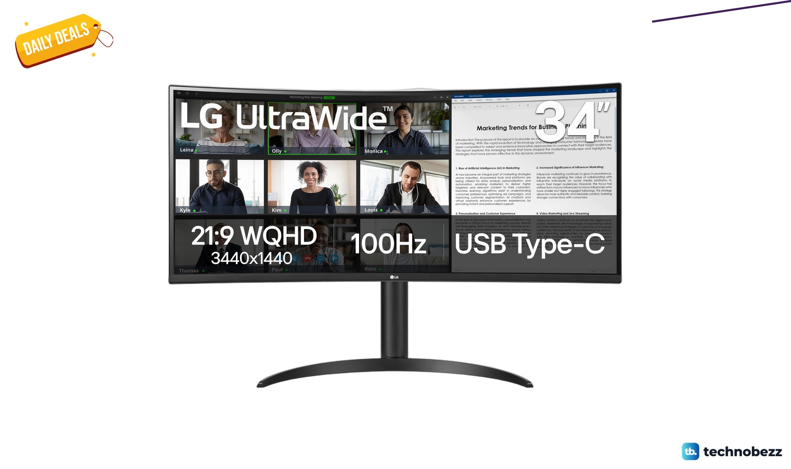 LG 34WR55QK-B UltraWide WQHD Curved Monitor drops to $376.48 on Amazon