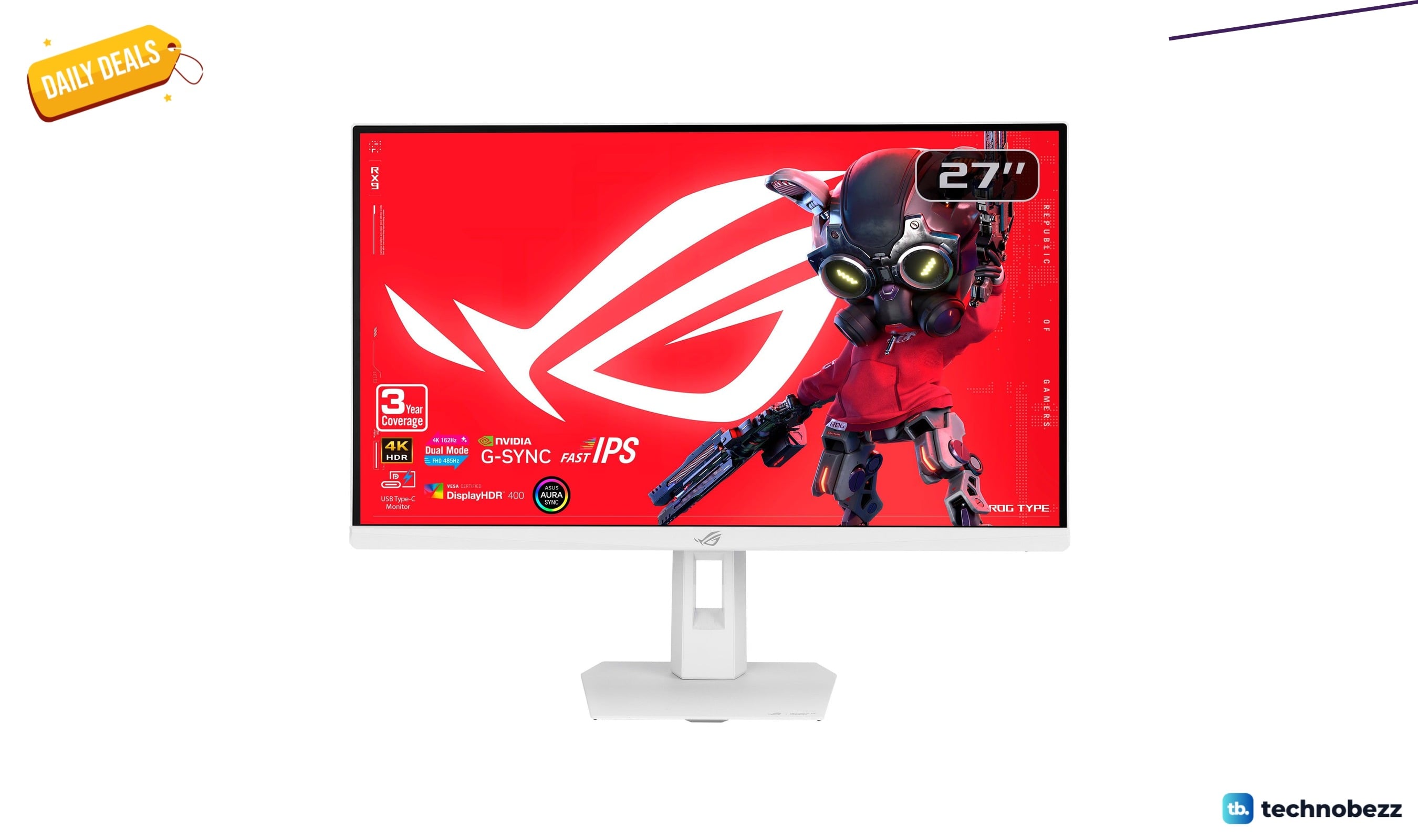 ASUS ROG XG27UCGR-W 27 4K 162Hz White drops to $404.12 at Amazon
