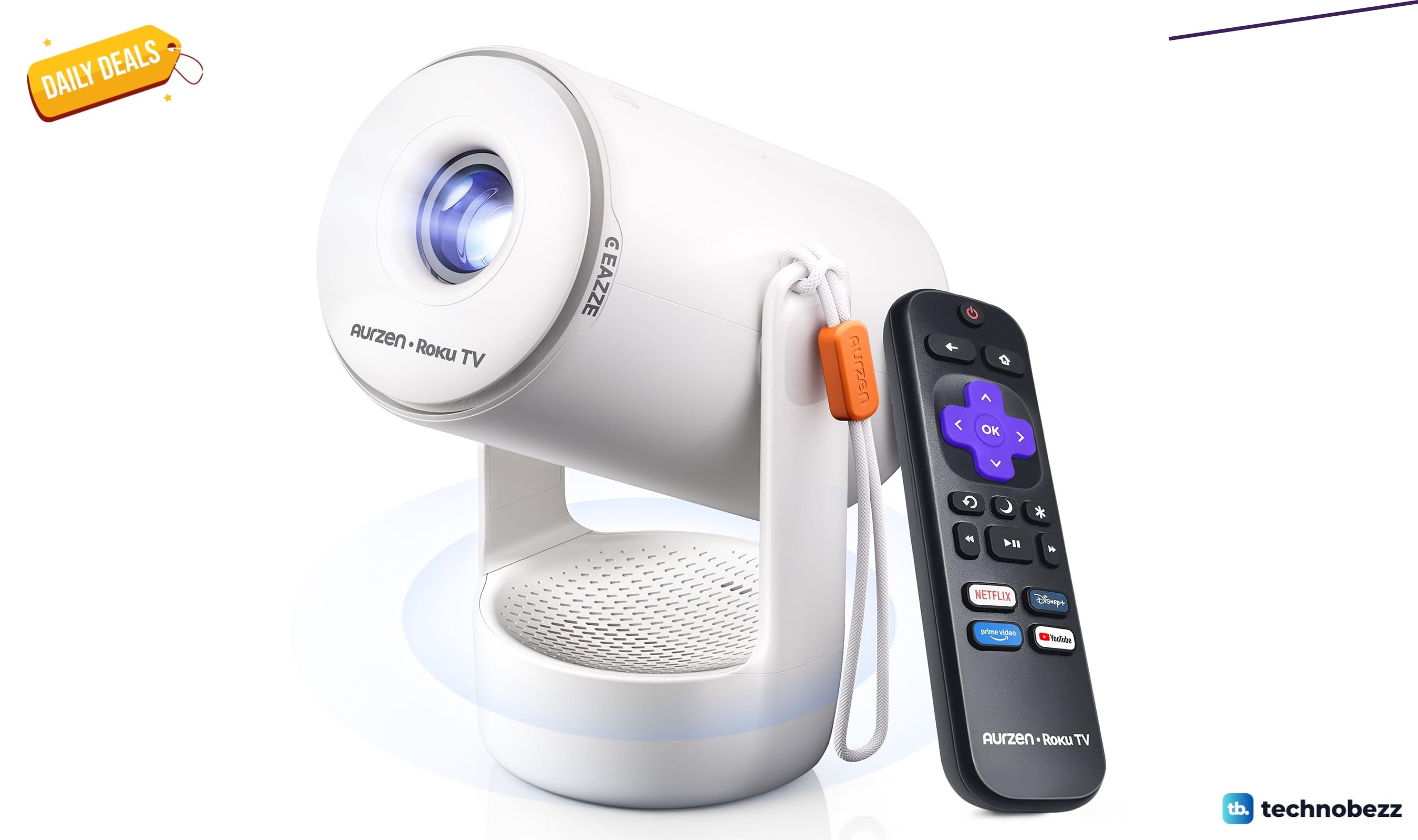 Aurzen Roku TV E1R Smart Portable Mini Projector now selling for $89.98