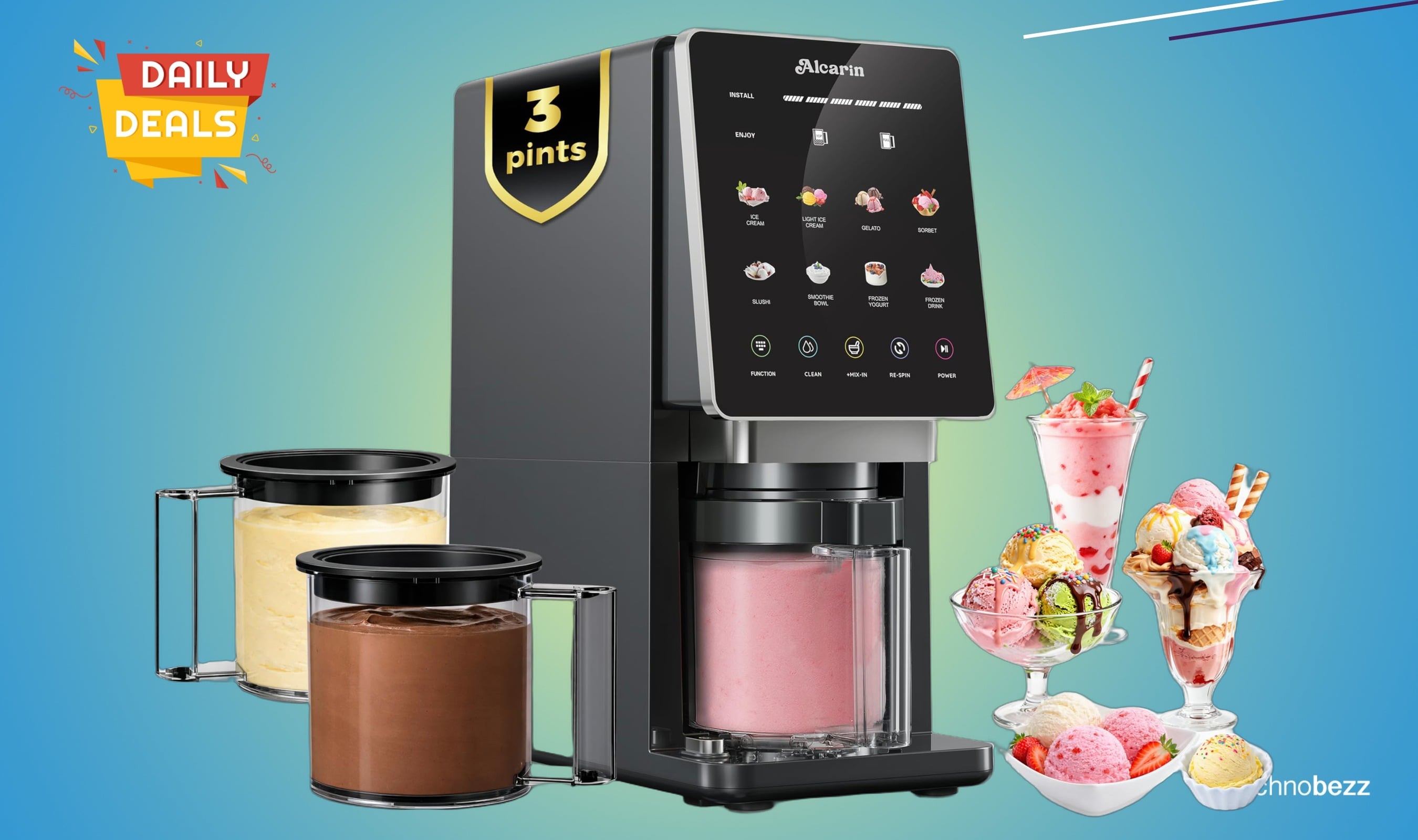 Alcarin Electric Ice Cream Maker Machine drops to $129.99