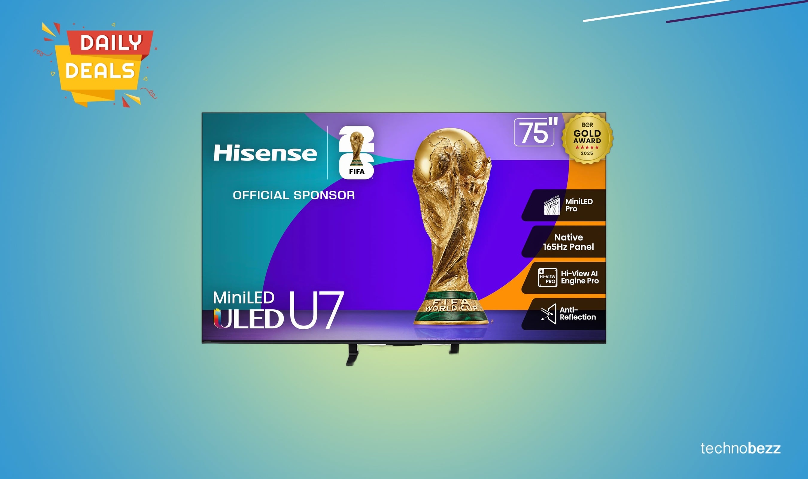Hisense 75-inch U7 Mini-LED 4K TV drops to $899.96
