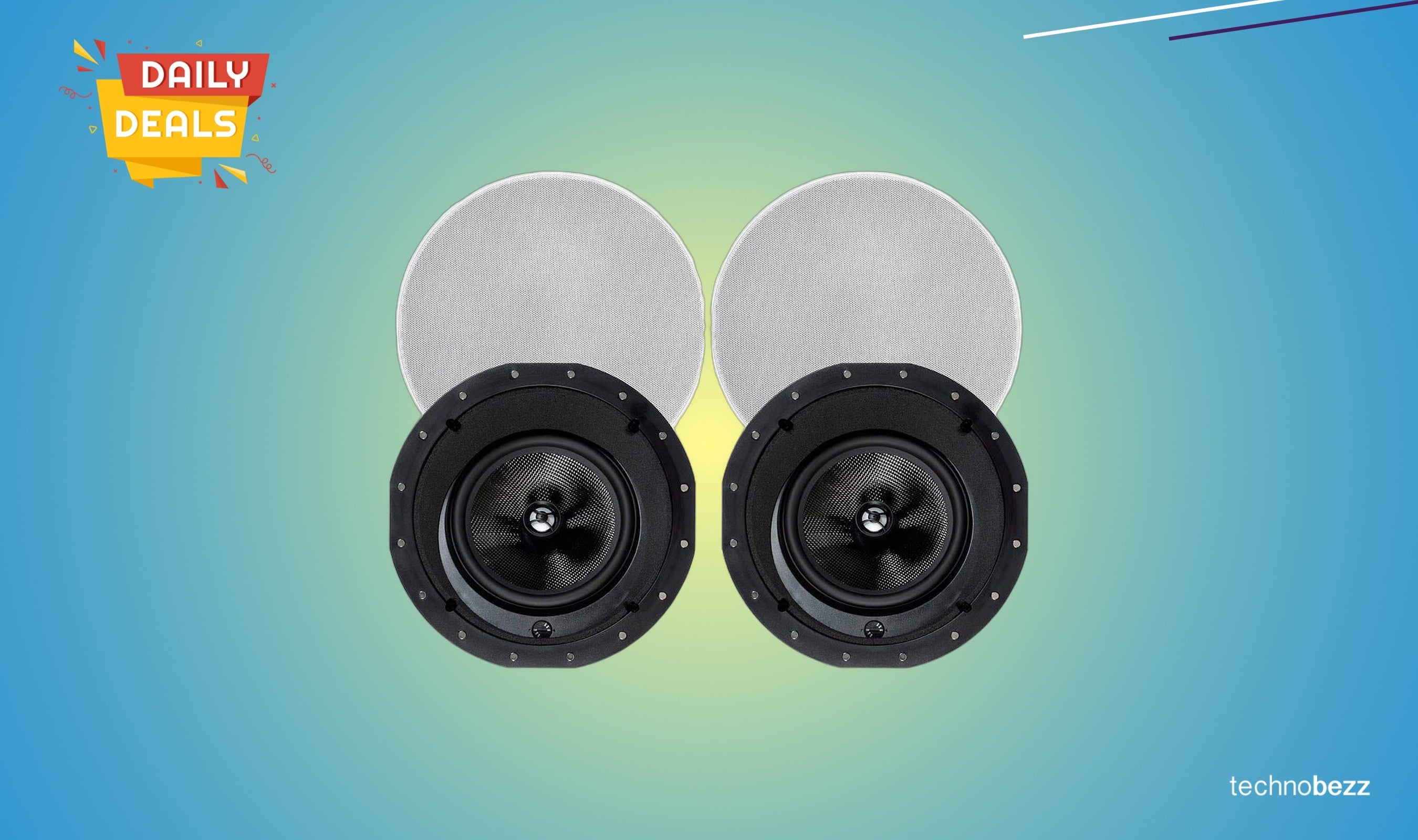Monoprice 2-Way Carbon Fiber In-Ceiling Speakers discounted to $179.99